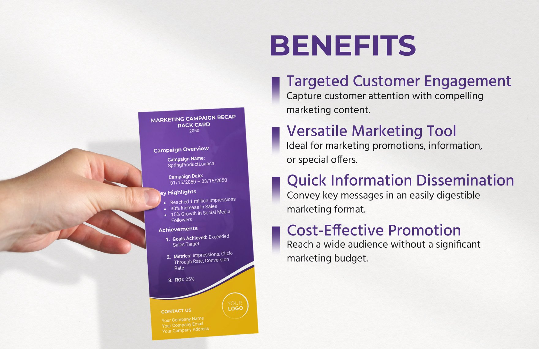 Marketing Campaign Recap Rack Card Template