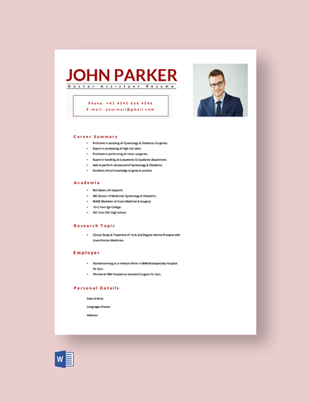 6+ Doctor Resume Templates - Free Downloads | Template.net