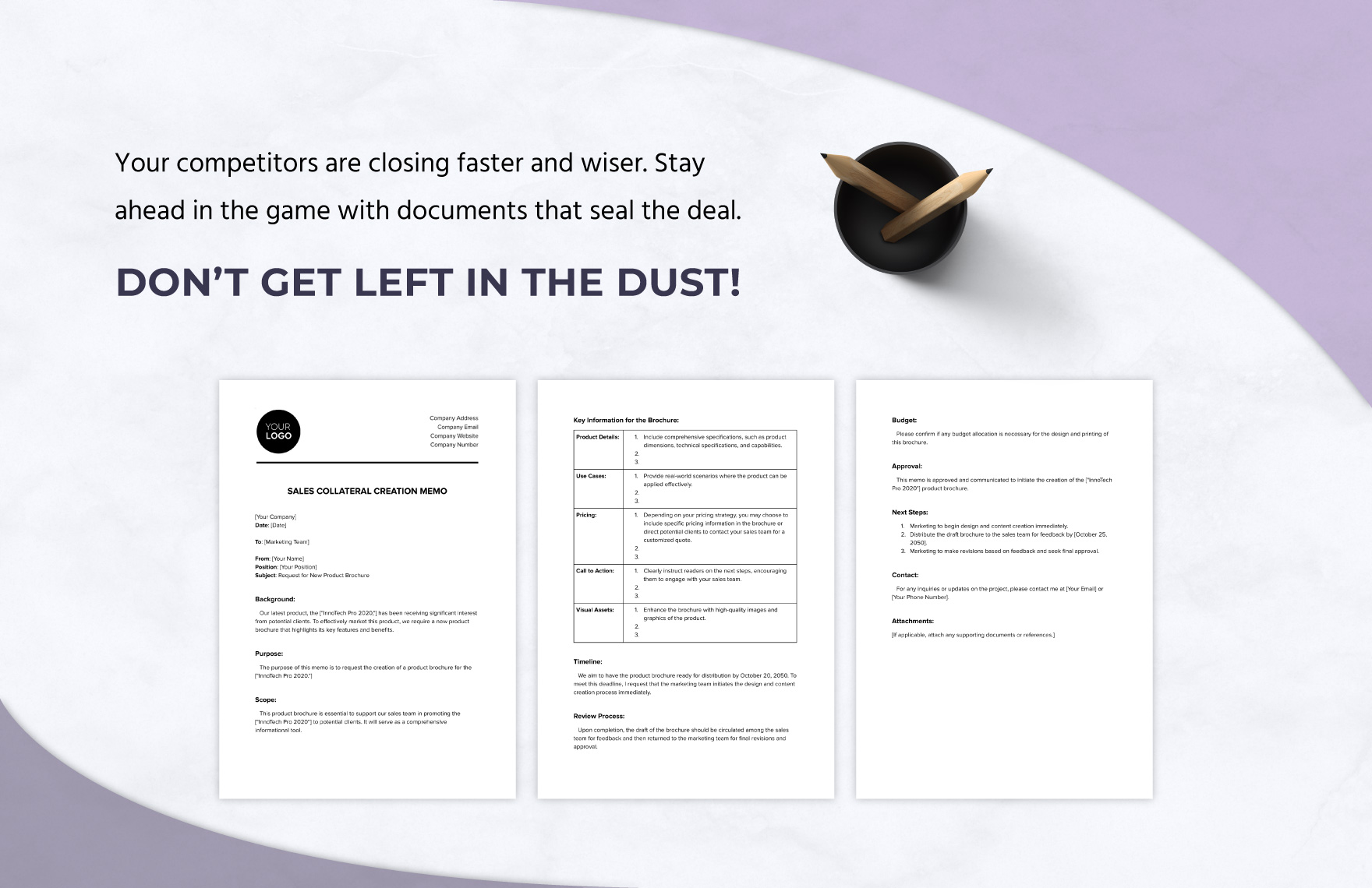 Sales Collateral Creation Memo Template