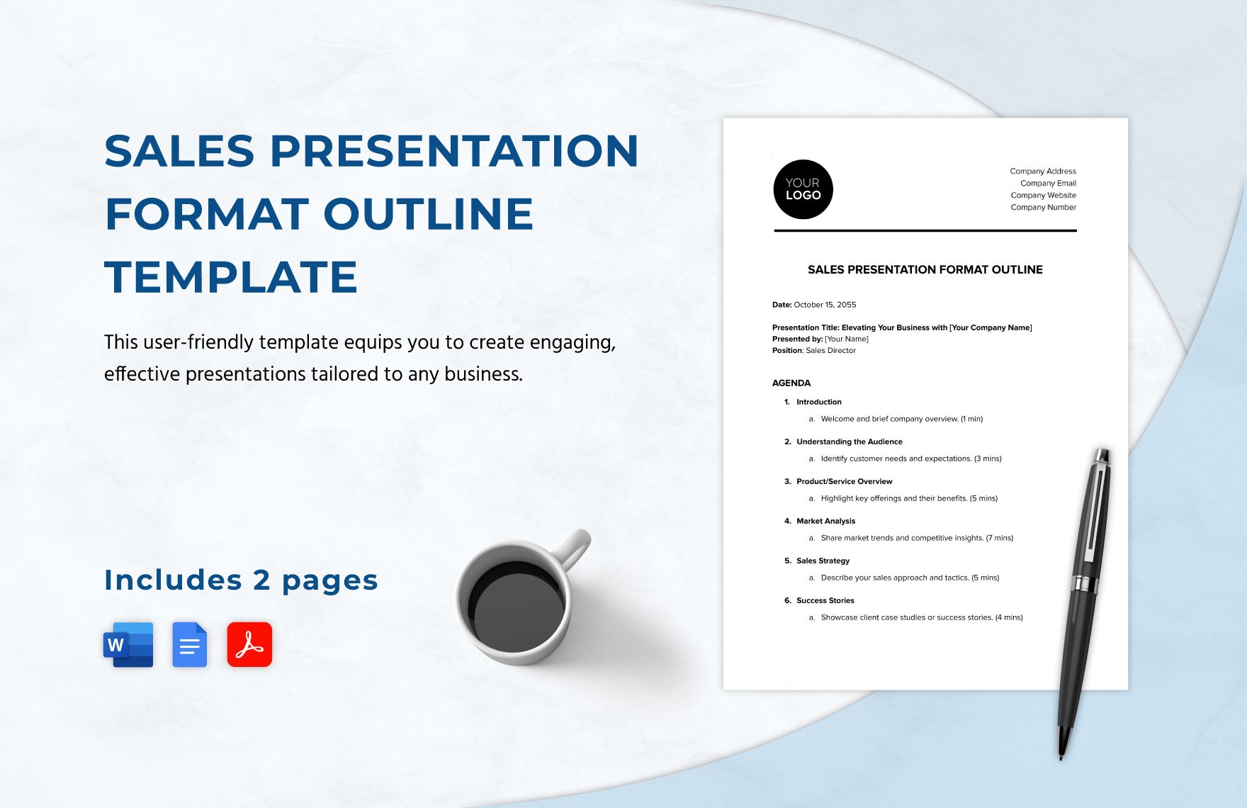 Sales Presentation Format Outline Template