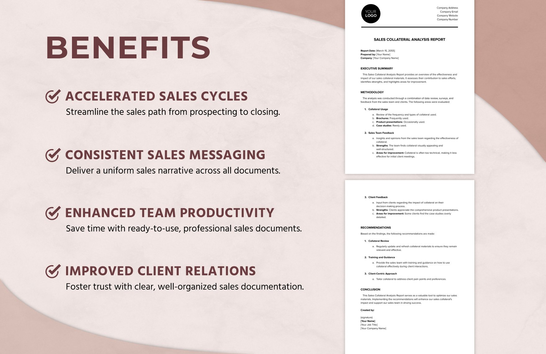 Sales Collateral Analysis Report Template