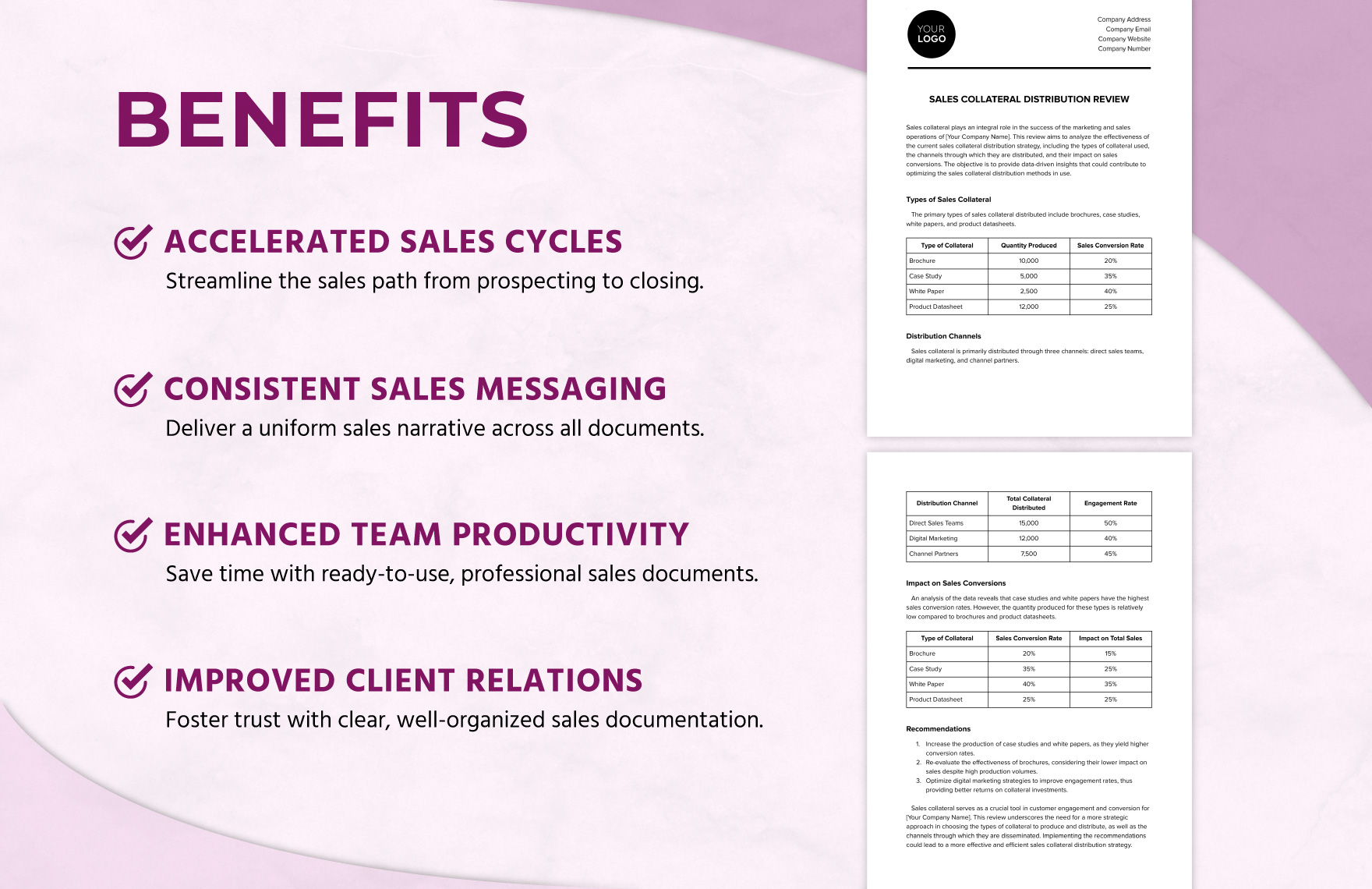 Sales Collateral Distribution Review Template