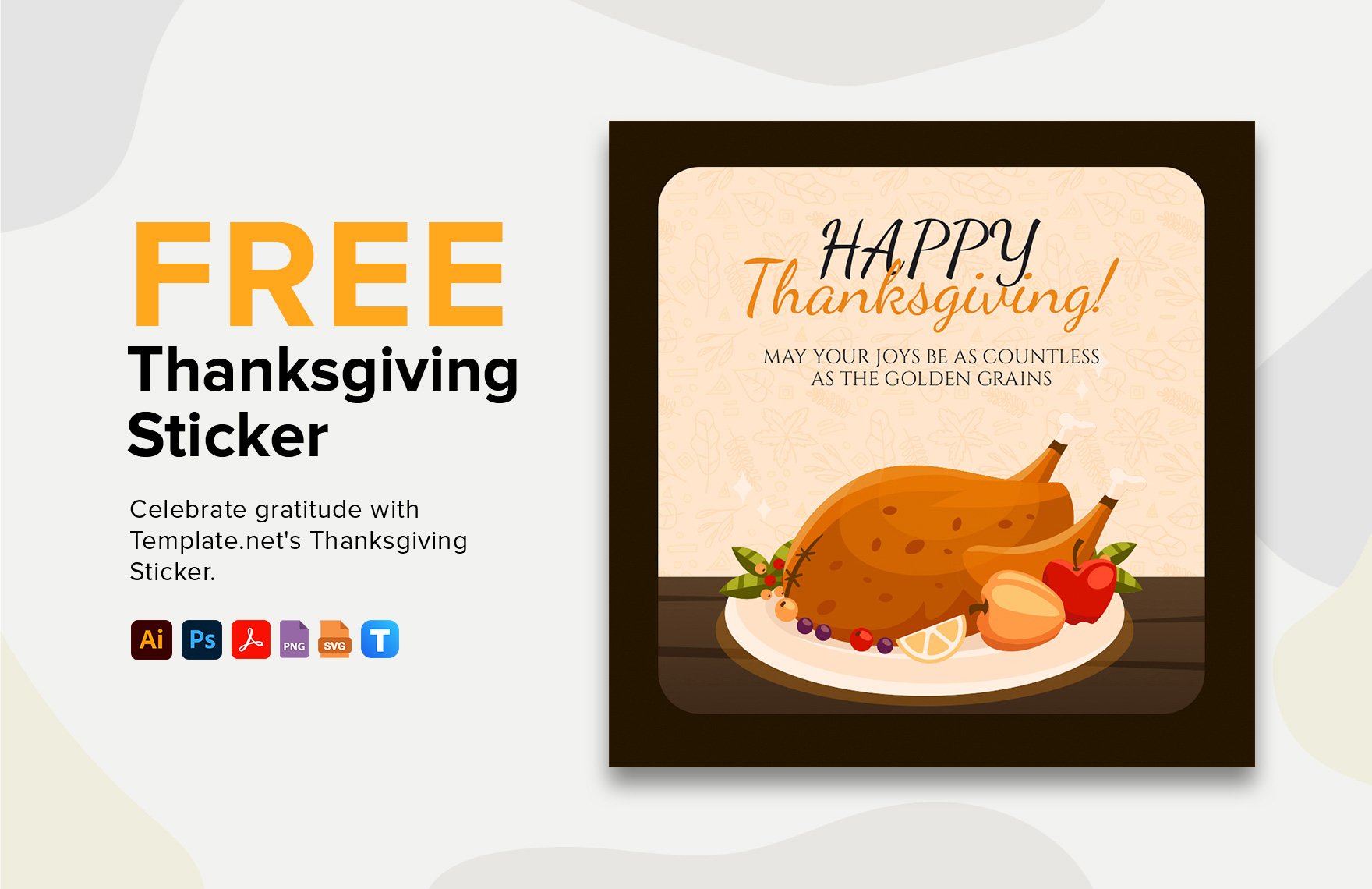 Free Thanksgiving Sticker in PDF, Illustrator, PSD, SVG, PNG