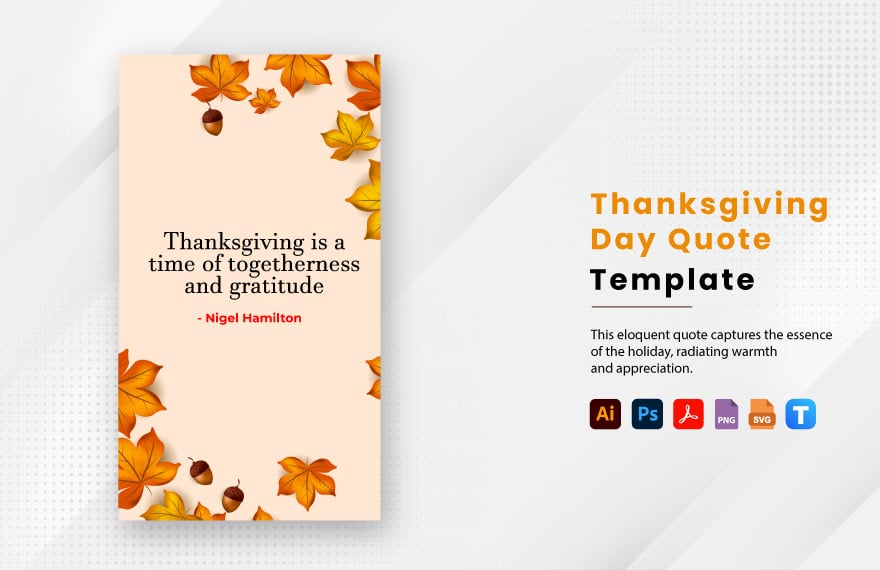 Free Thanksgiving Day Quote in PDF, Illustrator, PSD, SVG, PNG