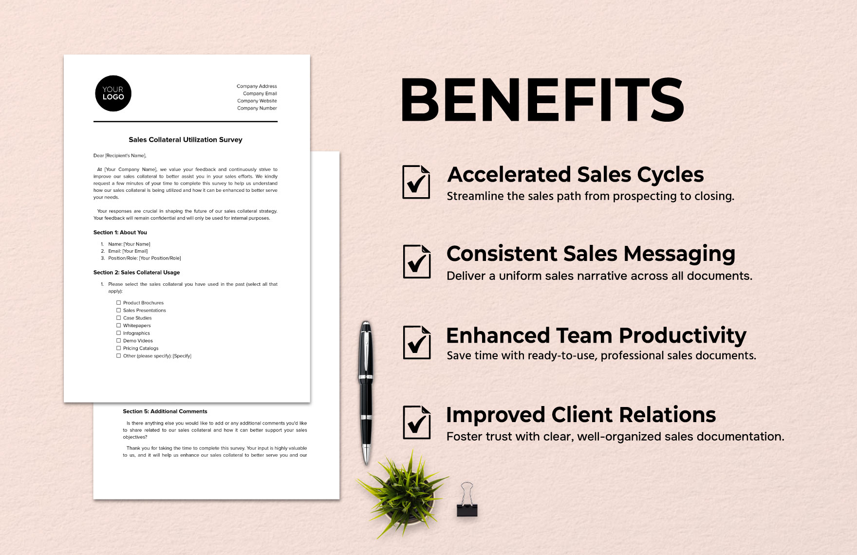 Sales Collateral Utilization Survey Template