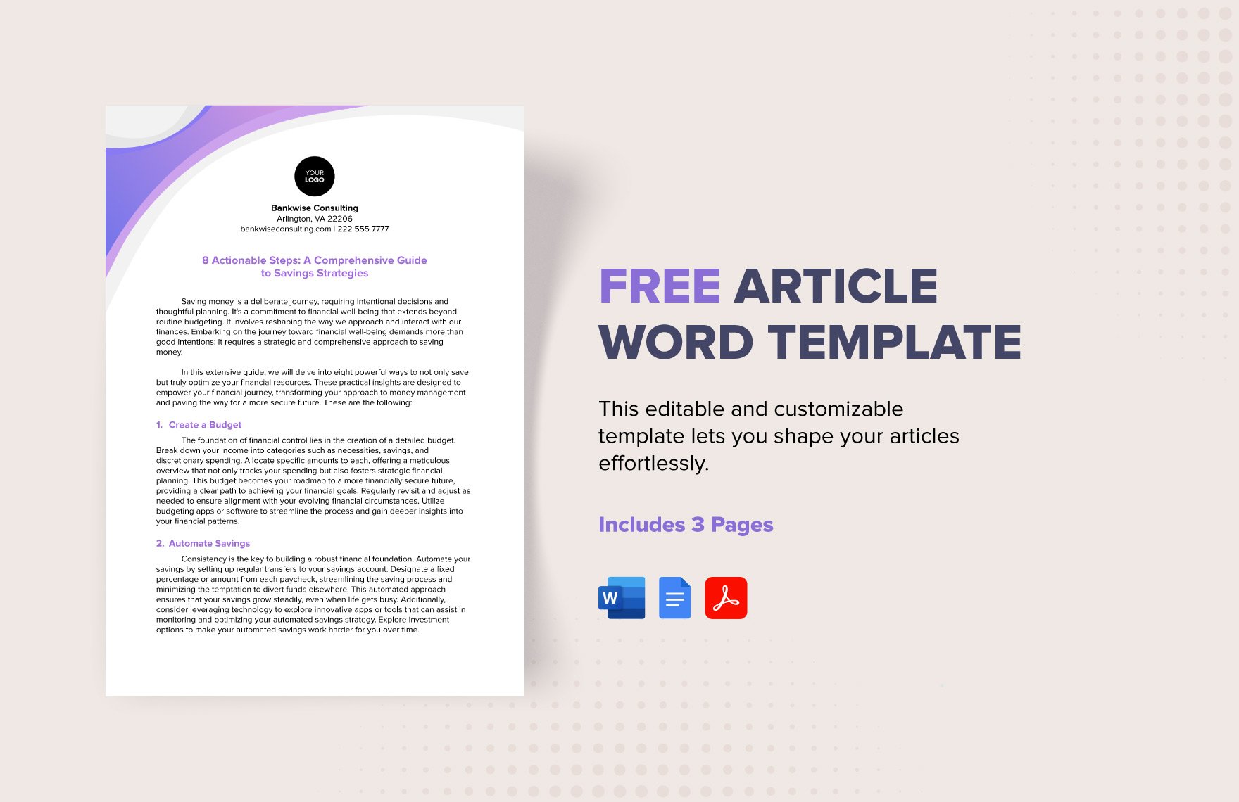 Article Word Template
