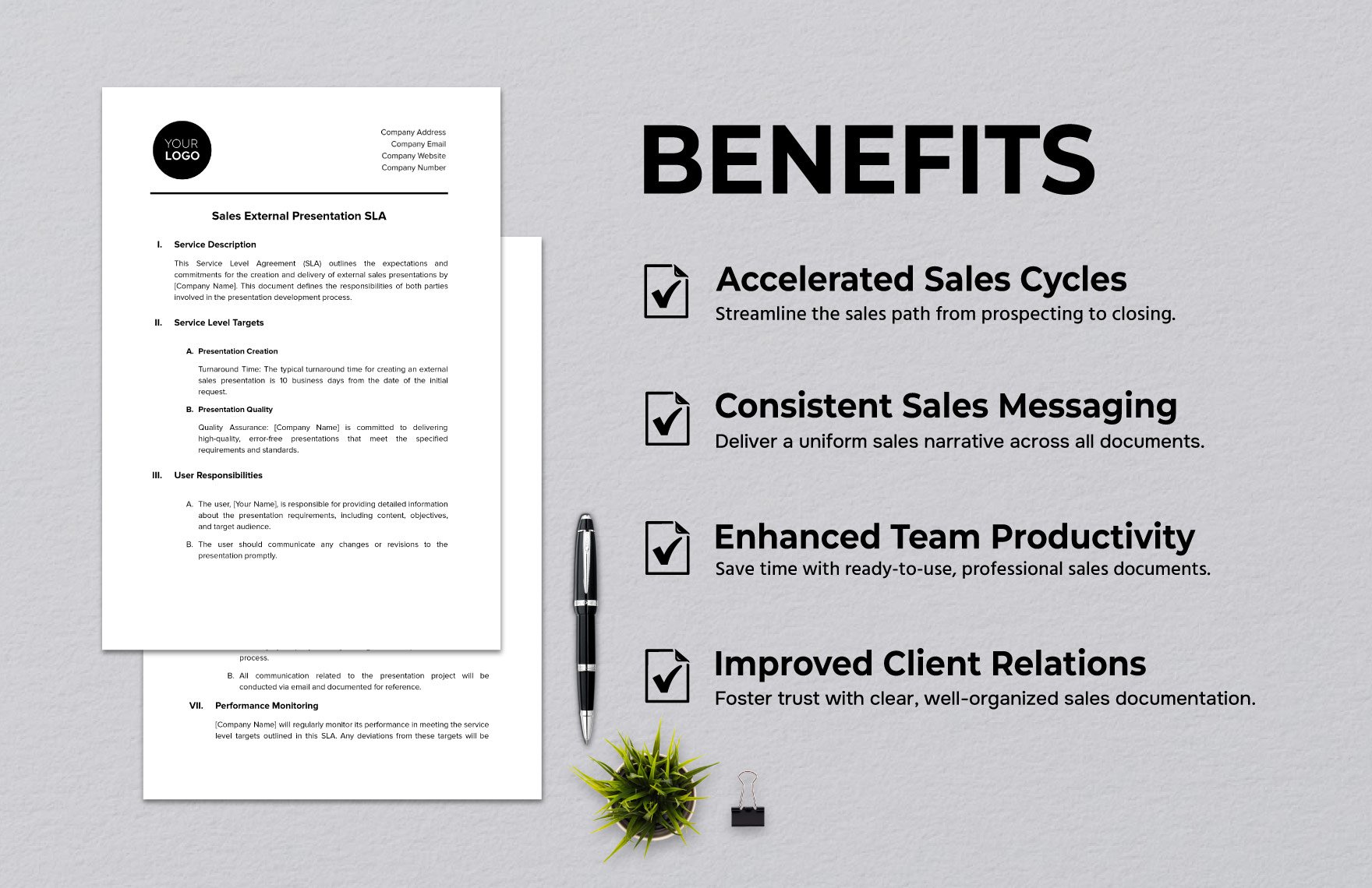 Sales External Presentation SLA Template