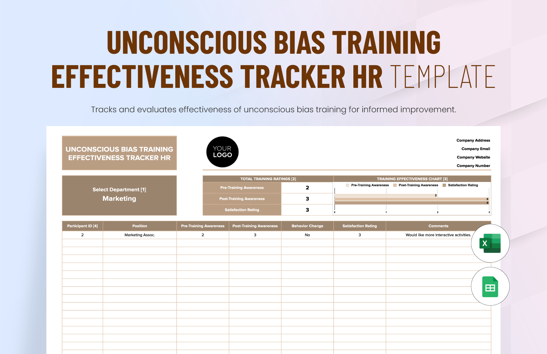 Unconscious Bias Training Effectiveness Tracker HR Template
