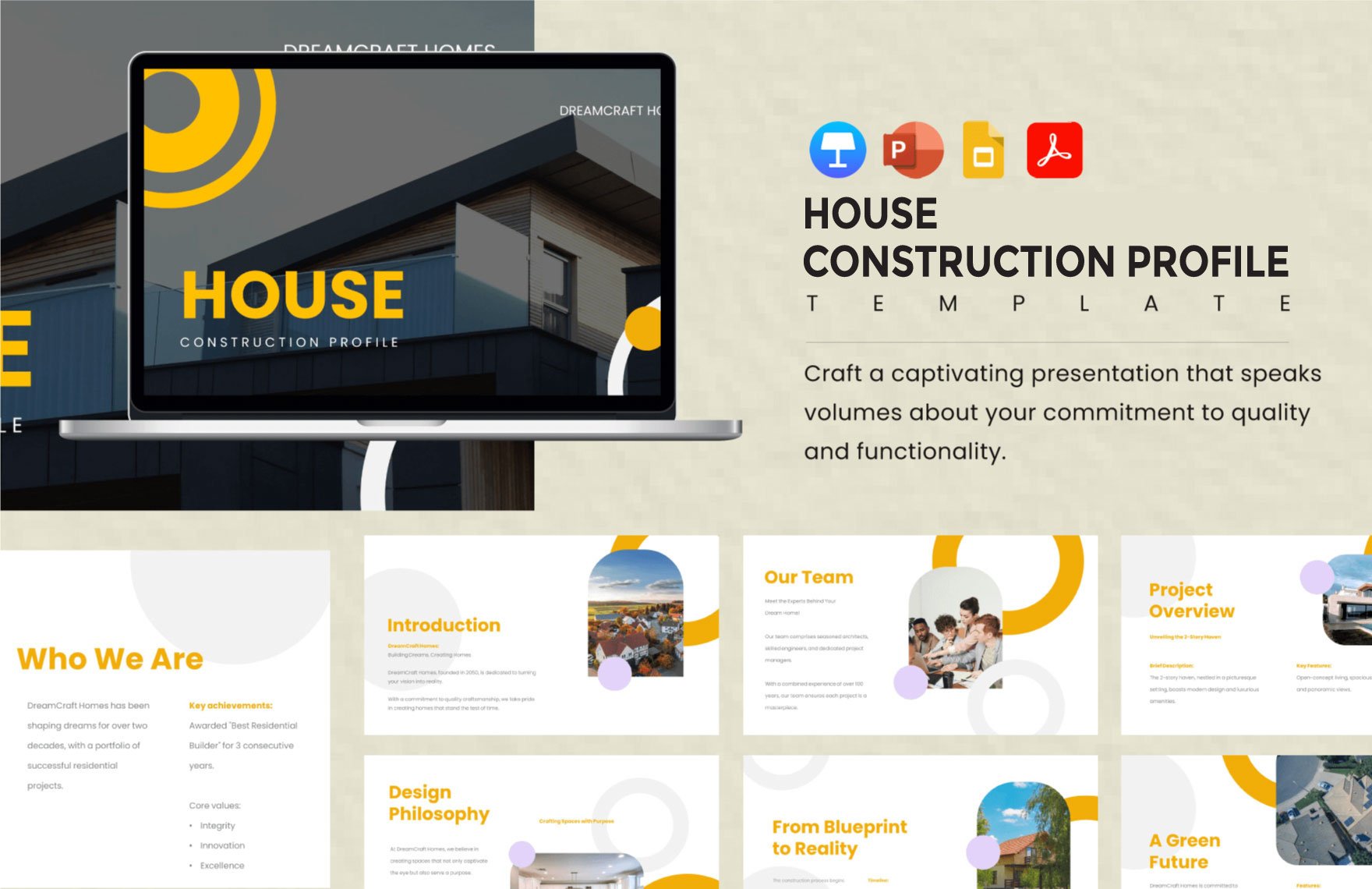 House Construction Profile Template in PDF, PowerPoint, Apple Keynote