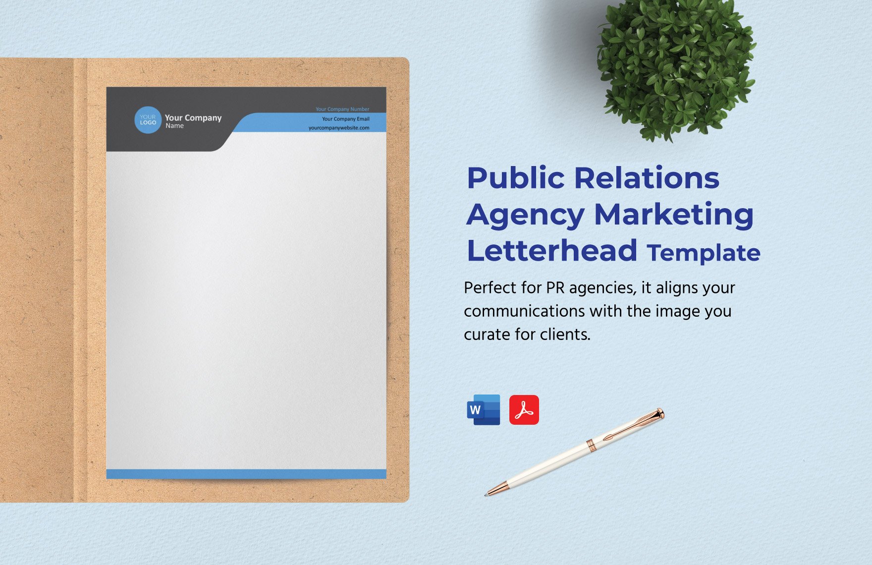 Public Relations Agency Marketing Letterhead Template