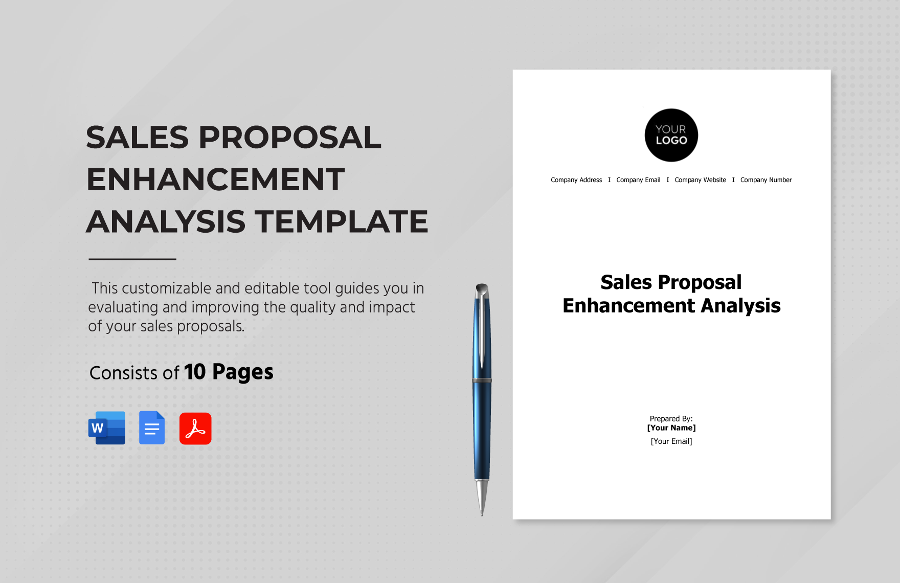 Sales Proposal Enhancement Analysis Template in Word, Google Docs, PDF