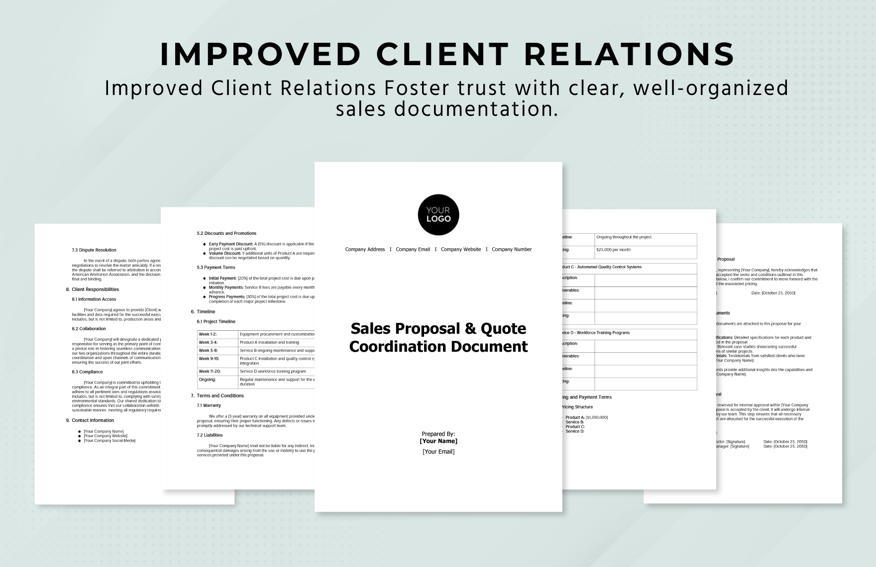 Sales Proposal Quote Coordination Document Template