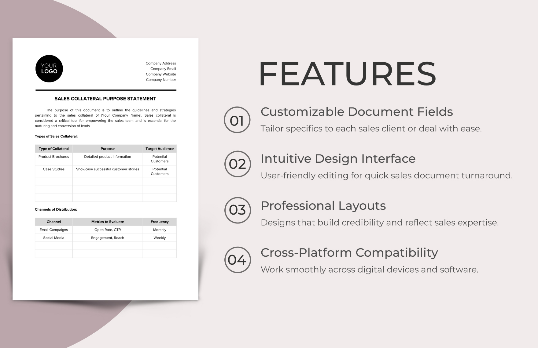 Sales Collateral Purpose Statement Template