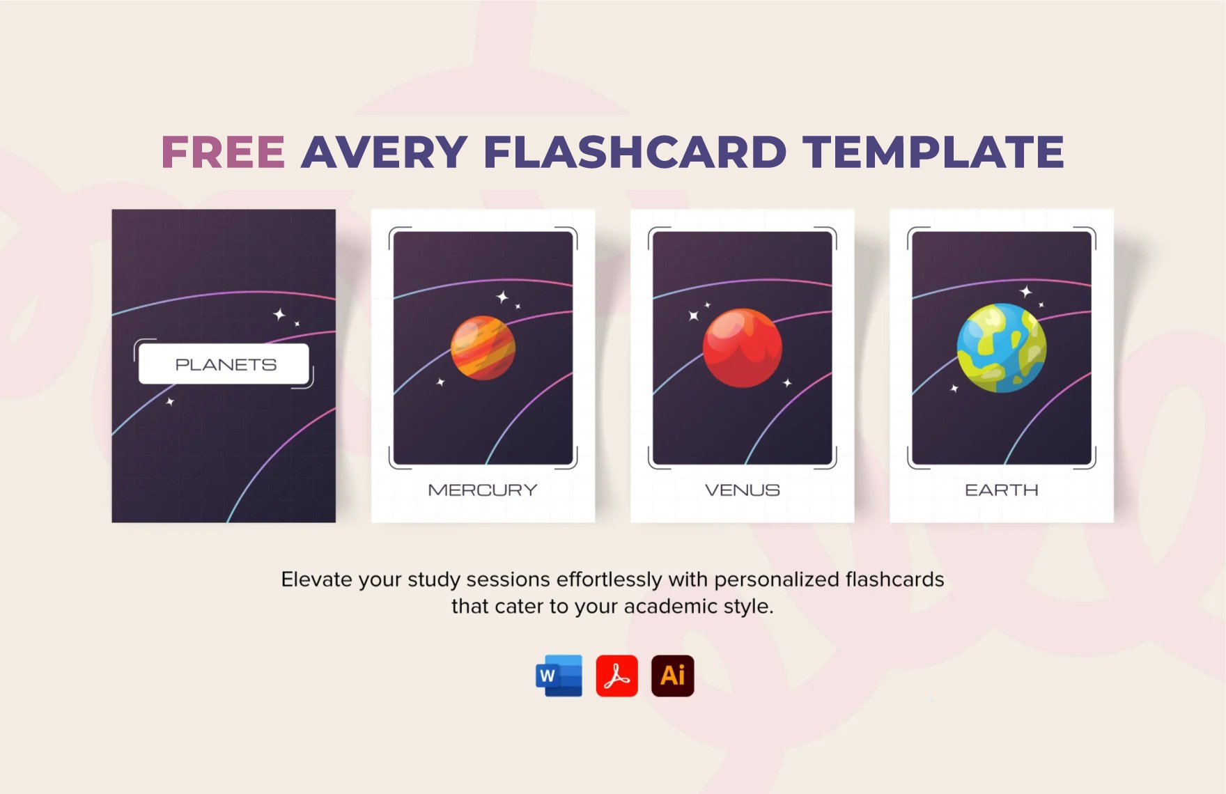 Avery Flash Card Template