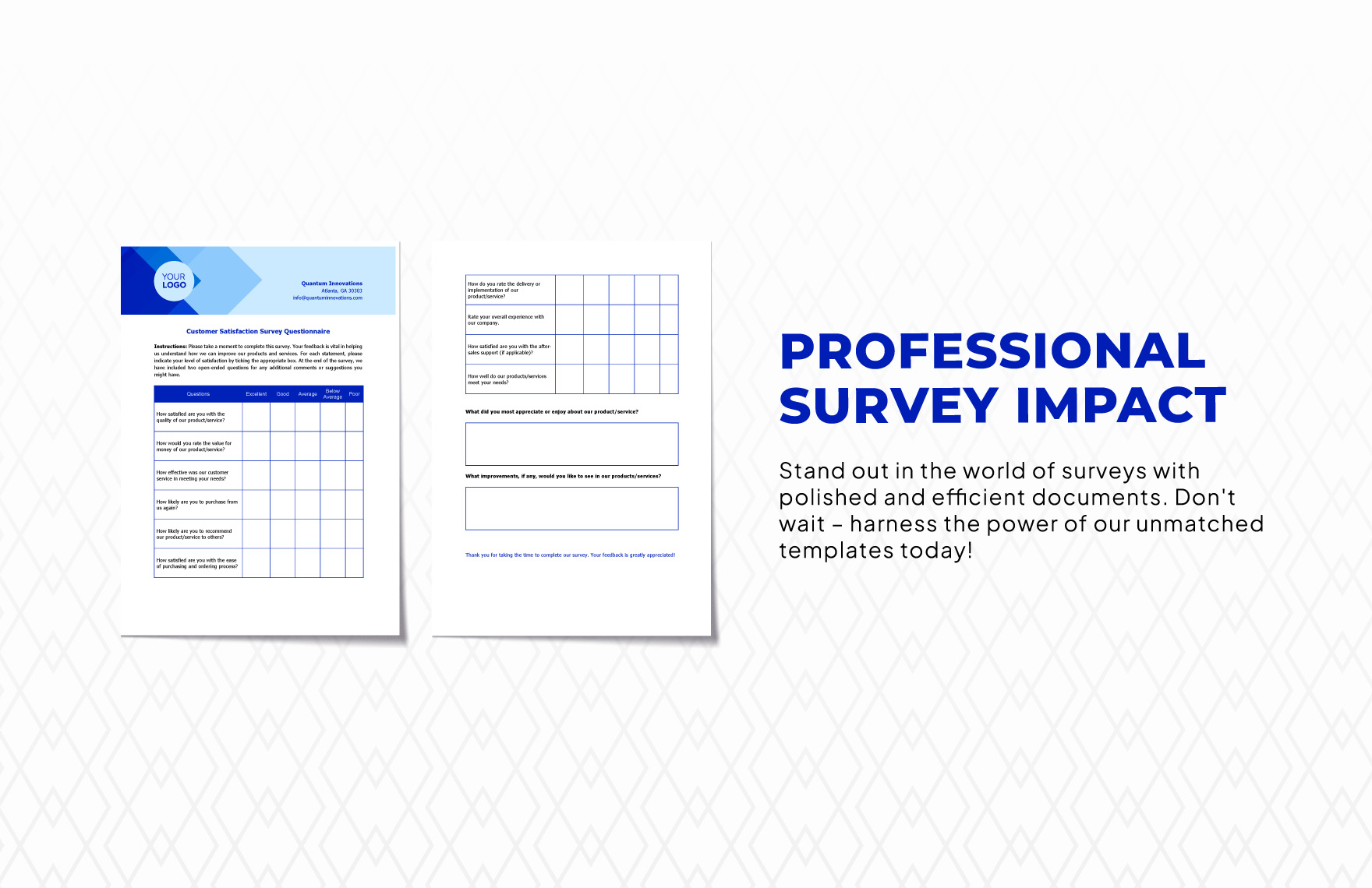 Customer Satisfaction Survey Questionnaire Template