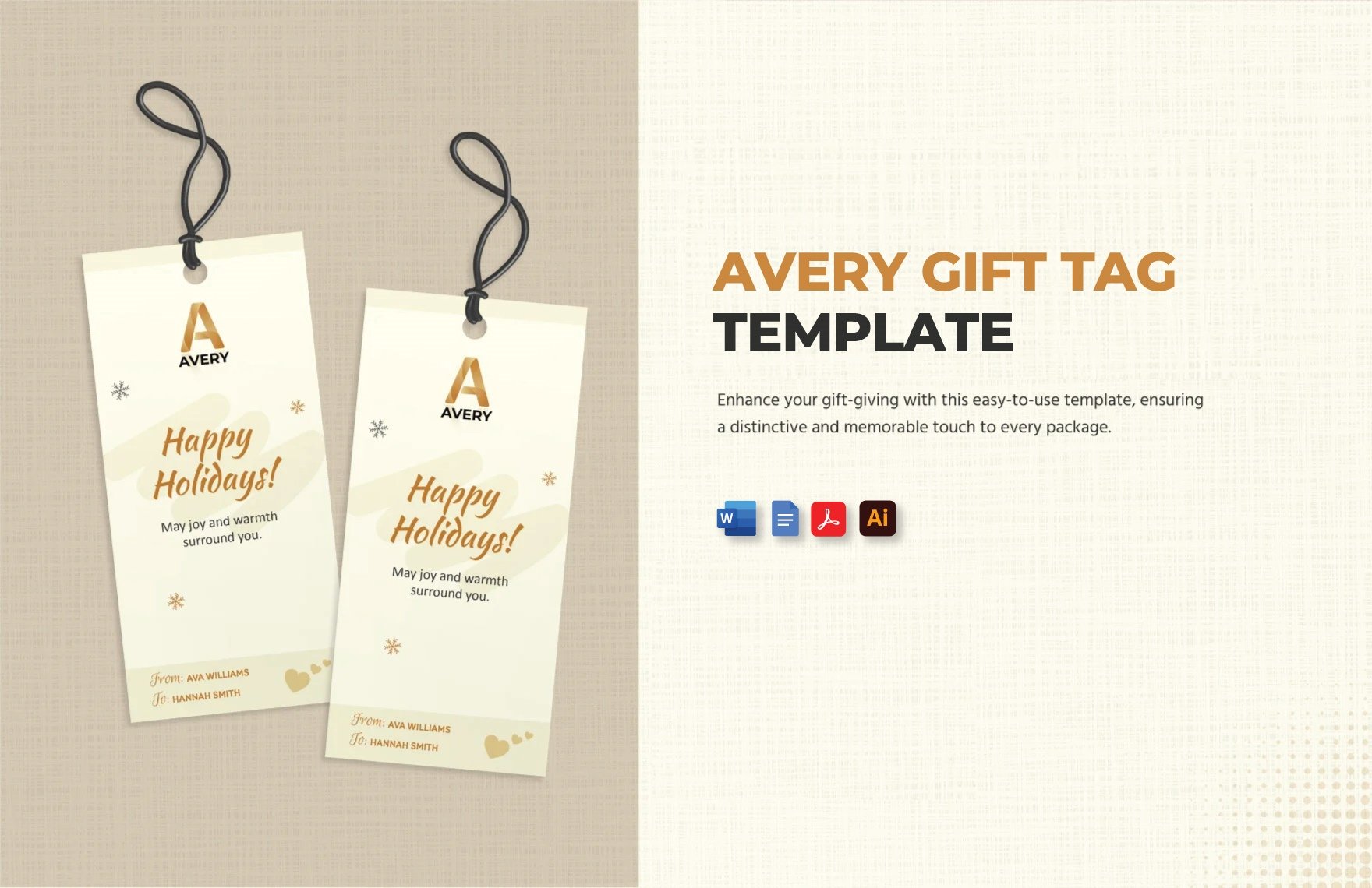 Free Avery Gift Tag Template in Word, Google Docs, PDF, Illustrator