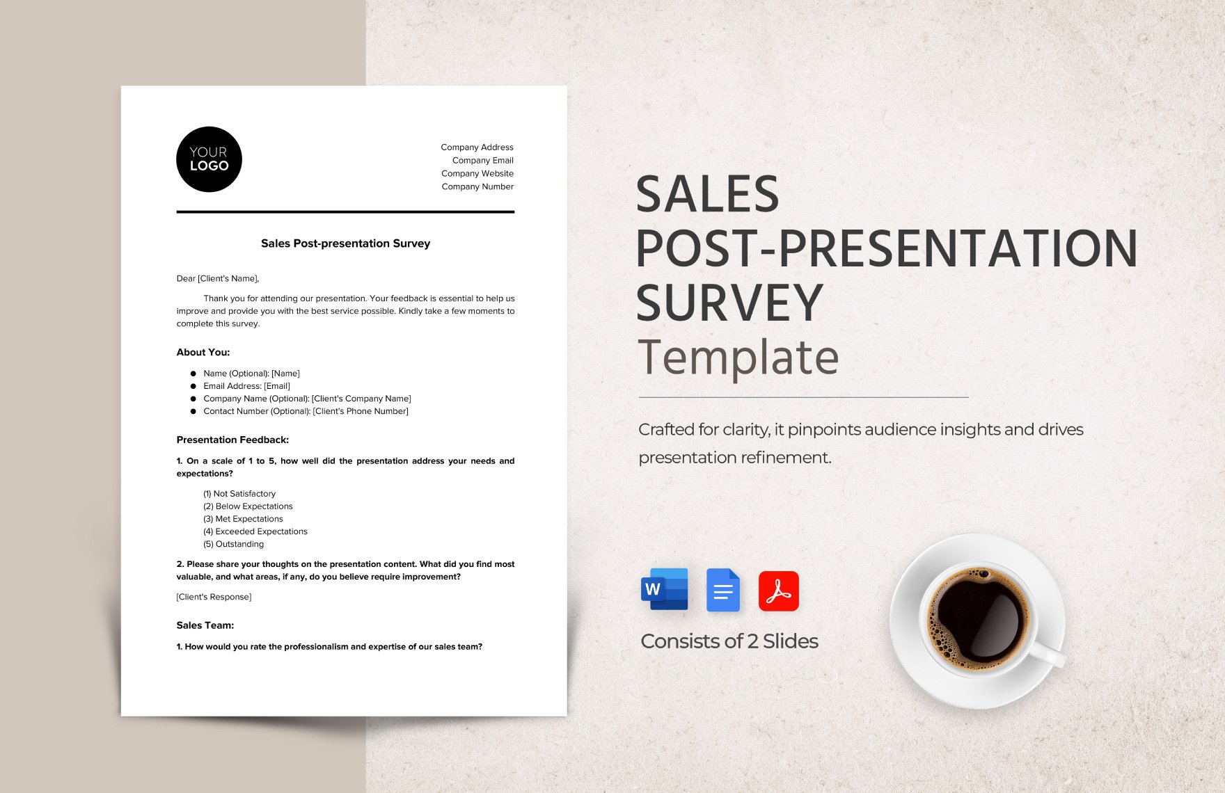 Sales Post-presentation Survey Template