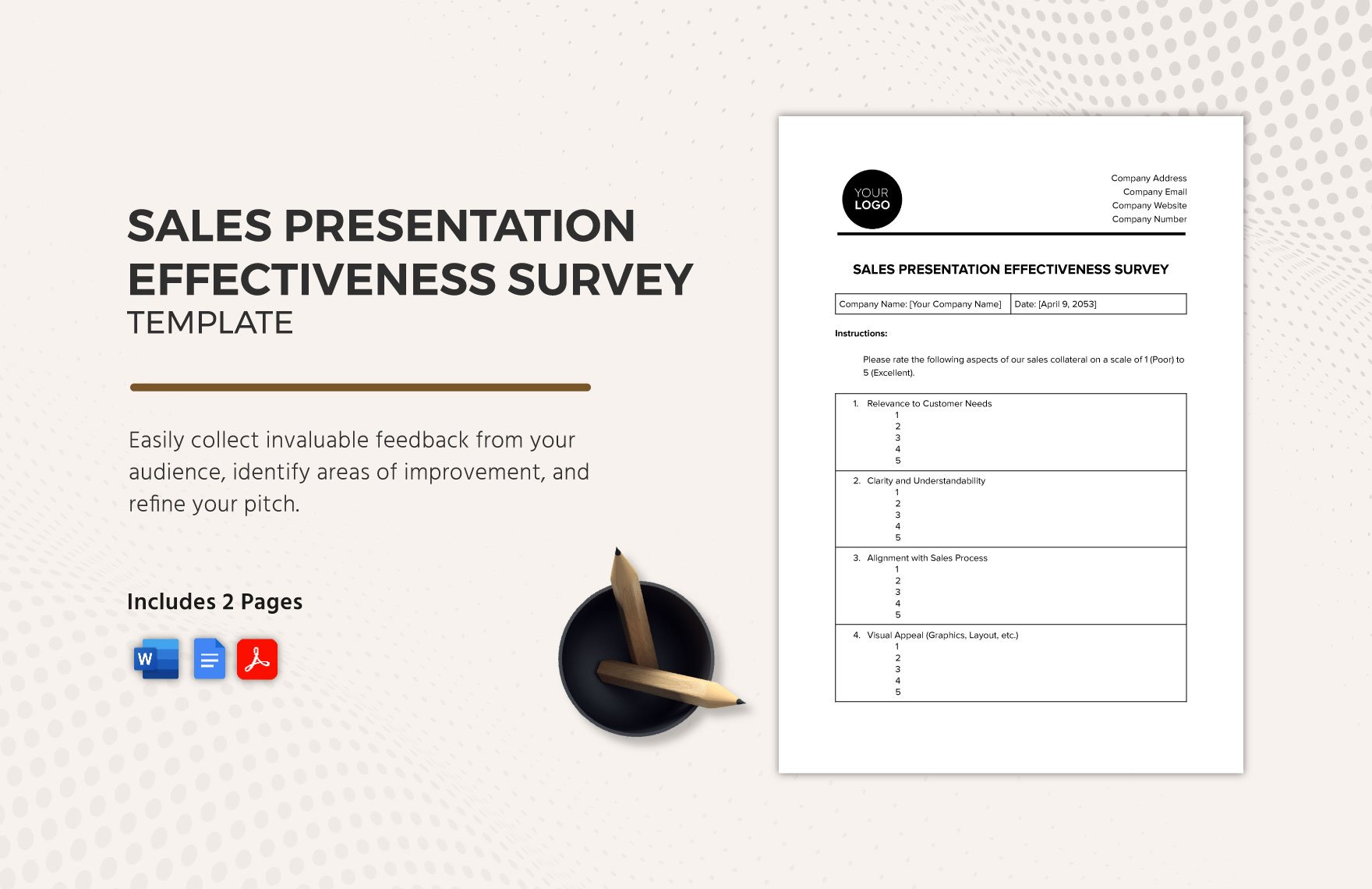 Sales Presentation Effectiveness Survey Template