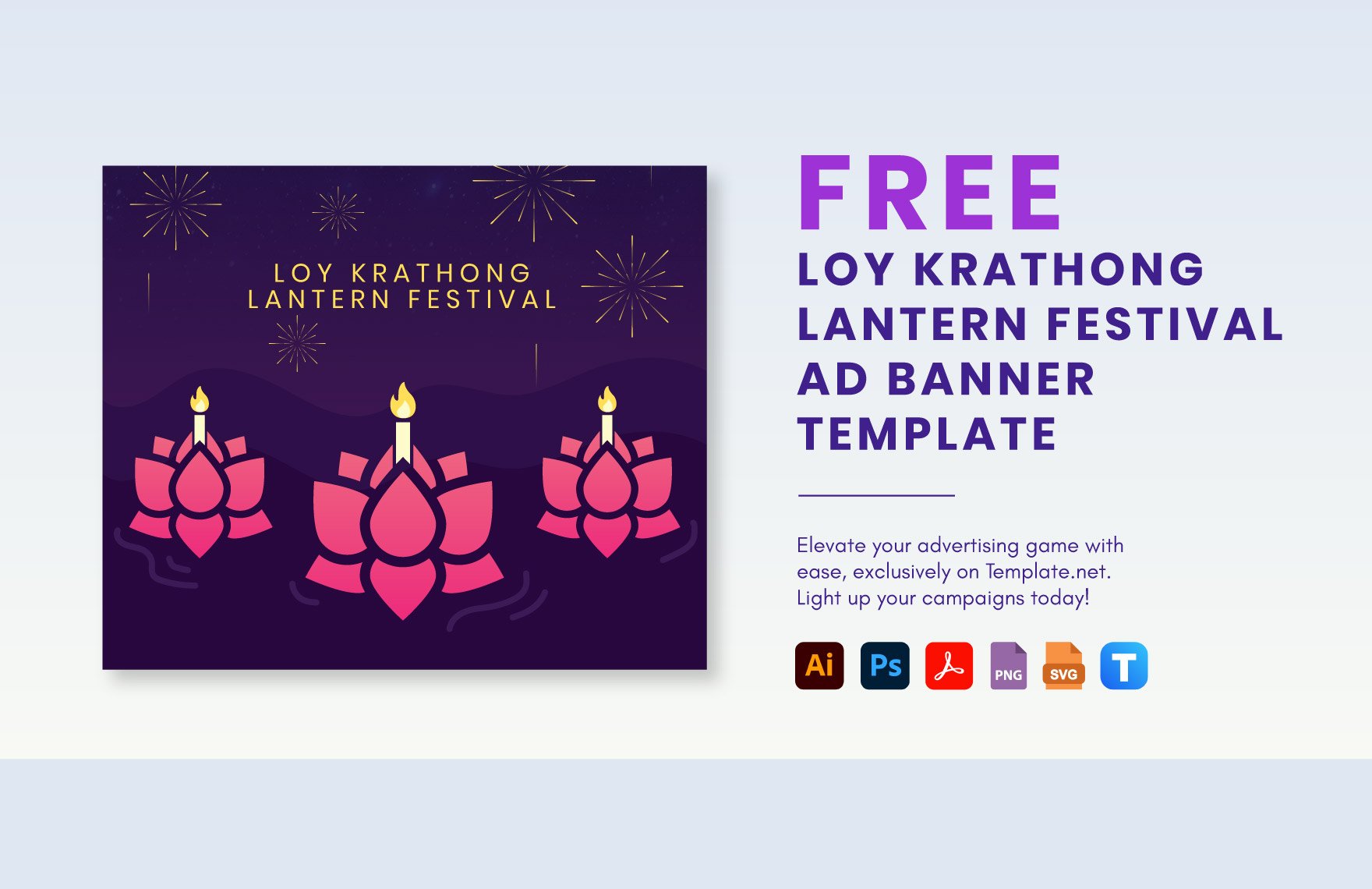 Loy Krathong Lantern Festival Ad Banner Template