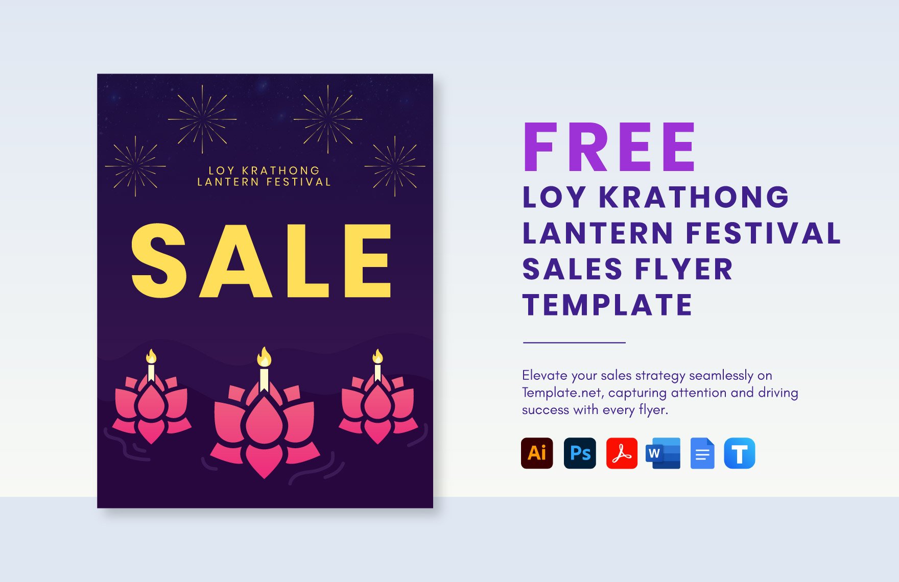 Loy Krathong Lantern Festival Sales Flyer Template
