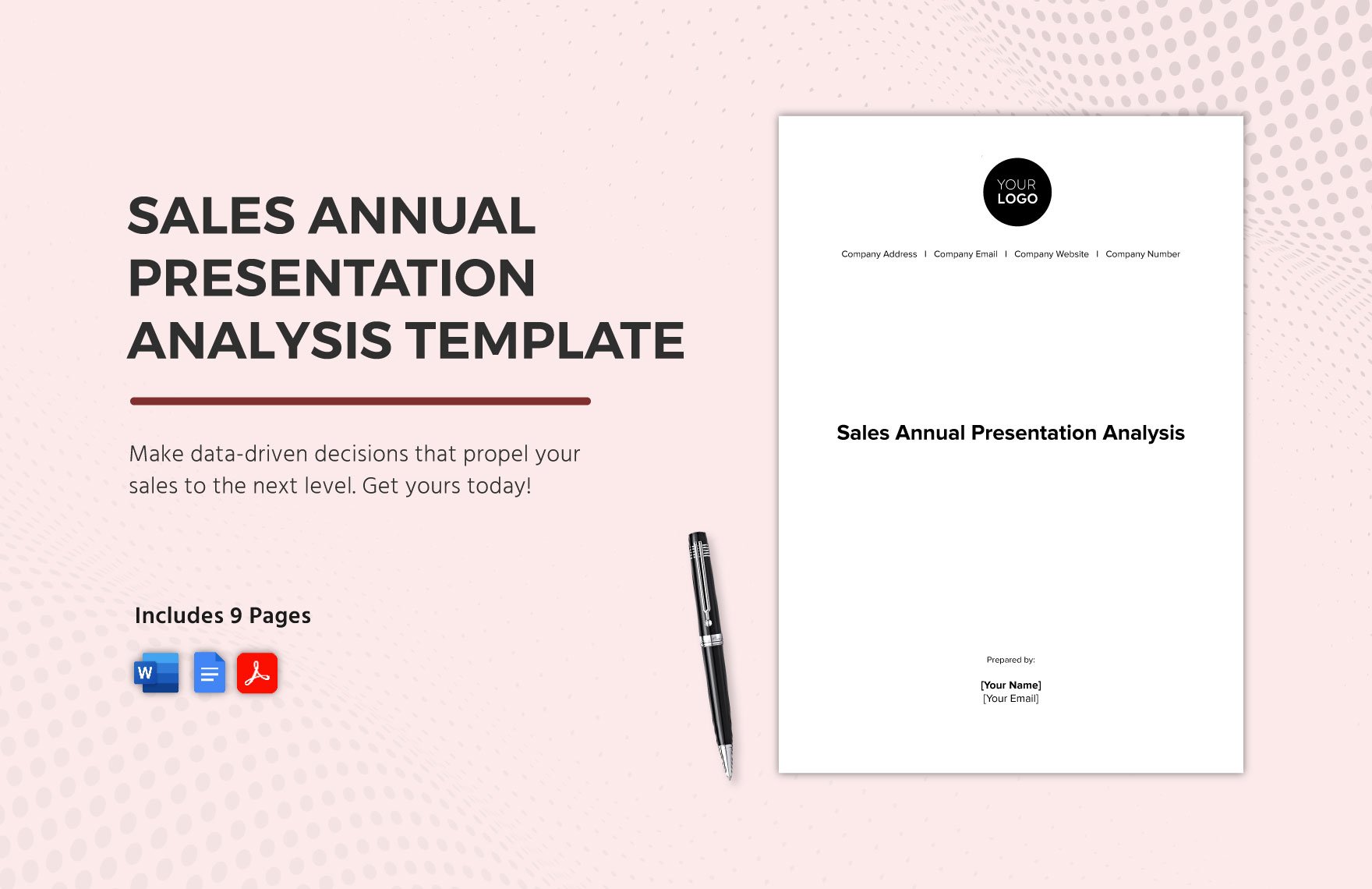Sales Annual Presentation Analysis Template in Word, Google Docs, PDF