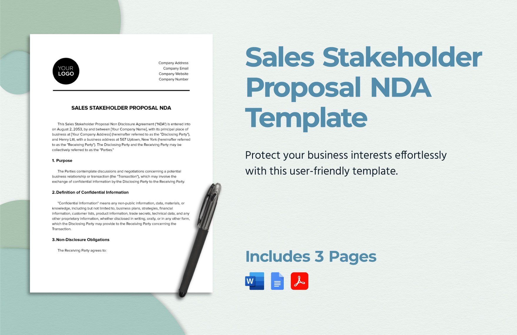 Sales Stakeholder Proposal NDA Template in Google Docs