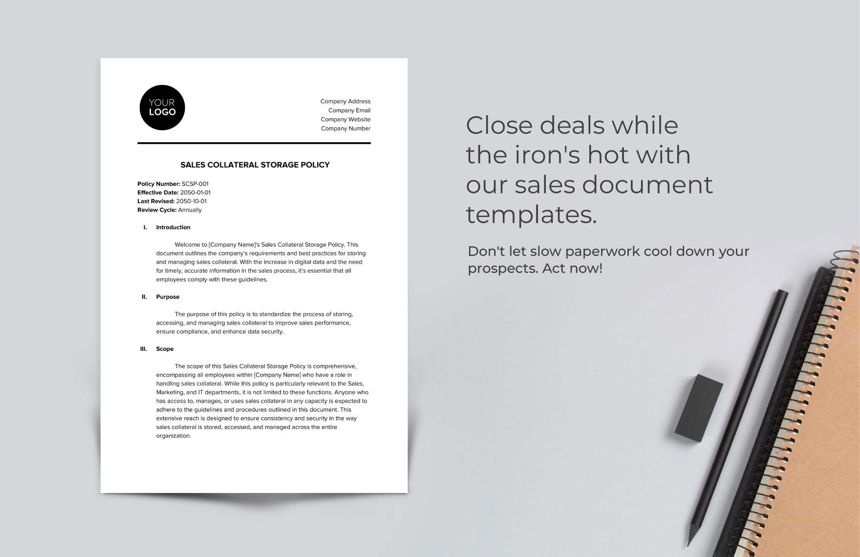 Sales Collateral Storage Policy Template