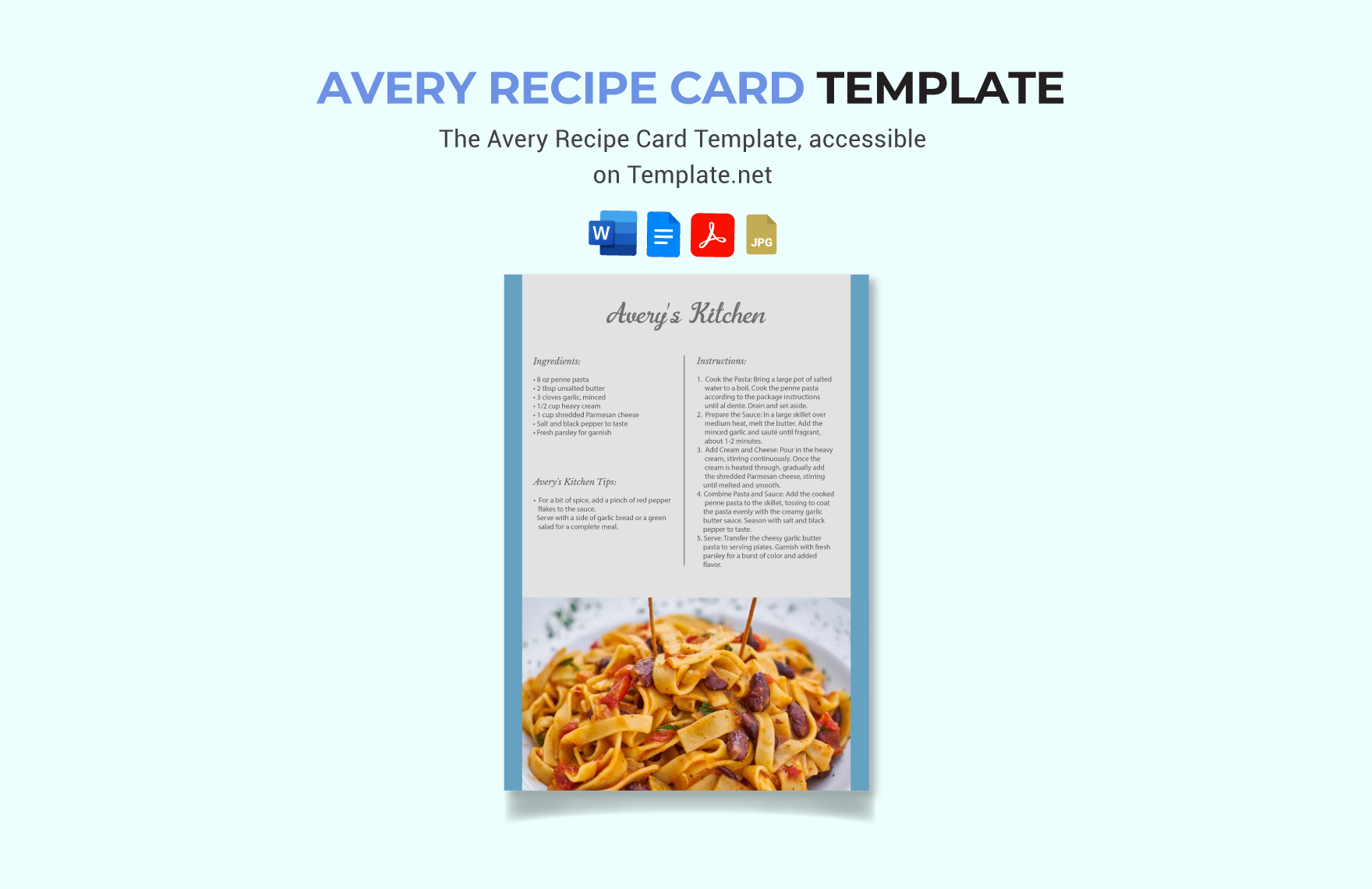 Avery Recipe Card Template in Word, Google Docs, PDF, JPEG