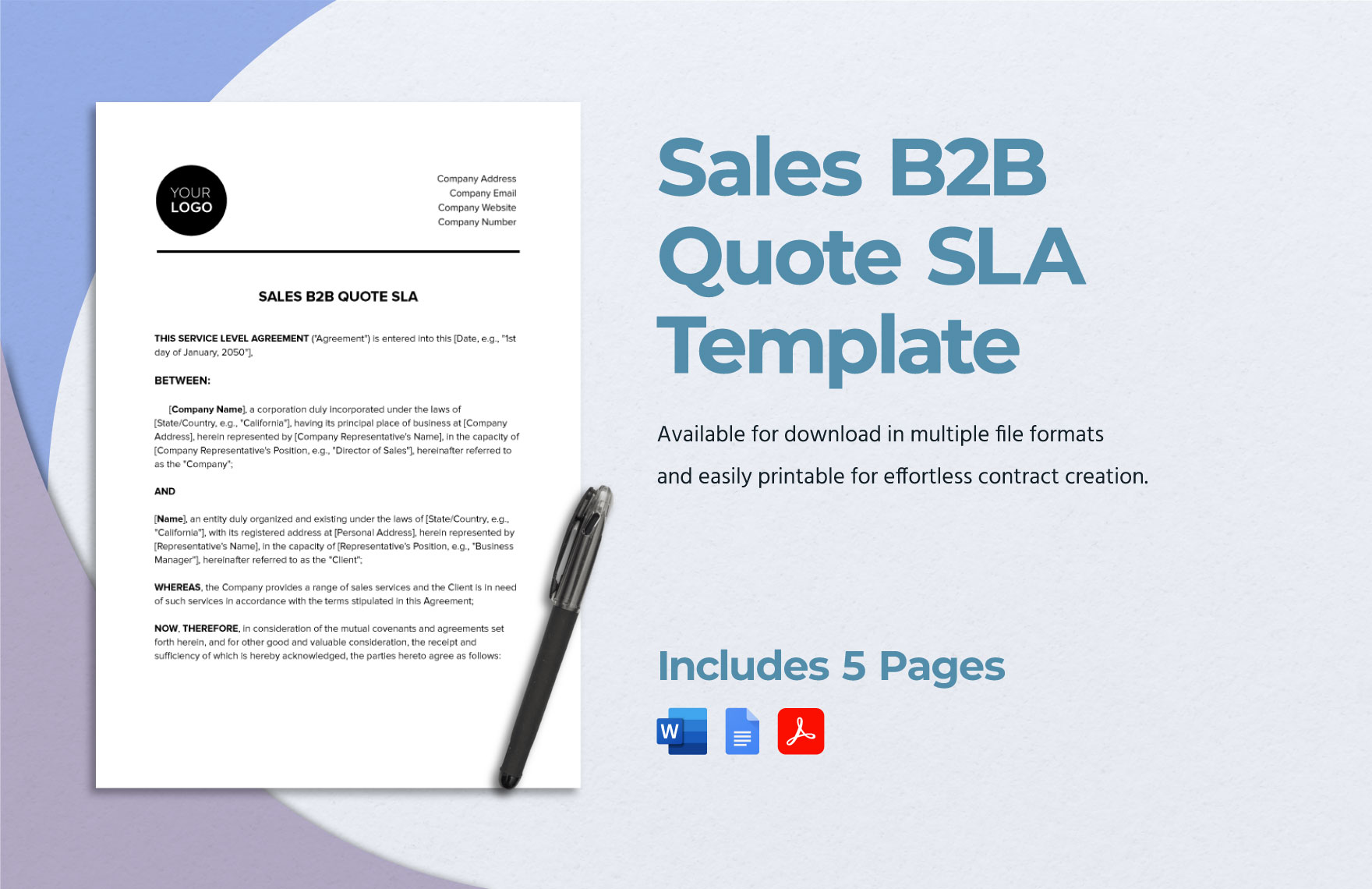 Sales B2B Quote SLA Template in PDF, Word, Google Docs - Download | Template.net