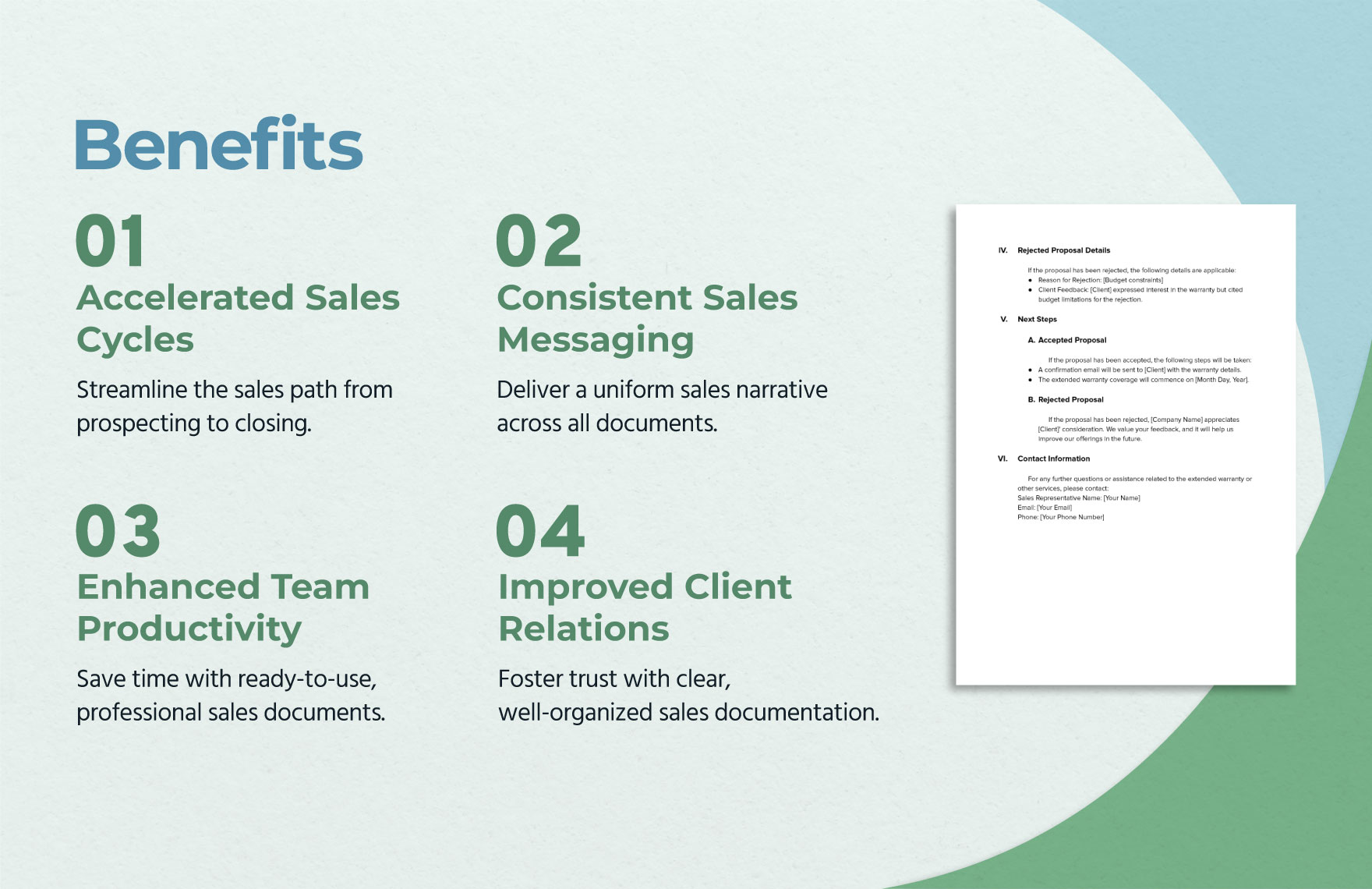 Sales Extended Warranty Proposal Resolution Template