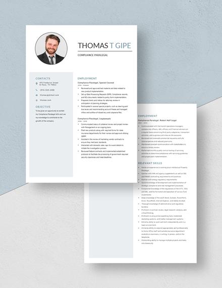 Compliance Paralegal Resume Download