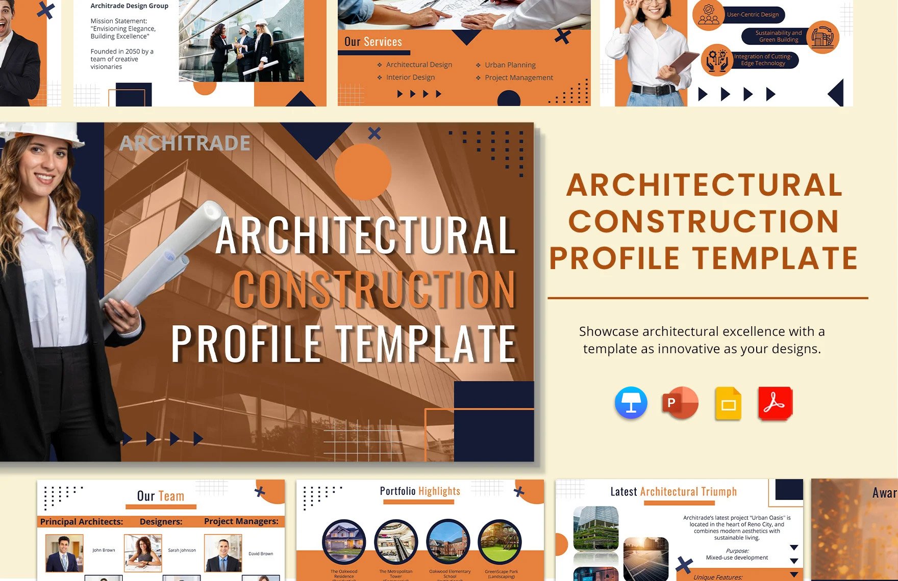 Architectural Construction Profile Template in PDF, PowerPoint, Google Slides, Apple Keynote