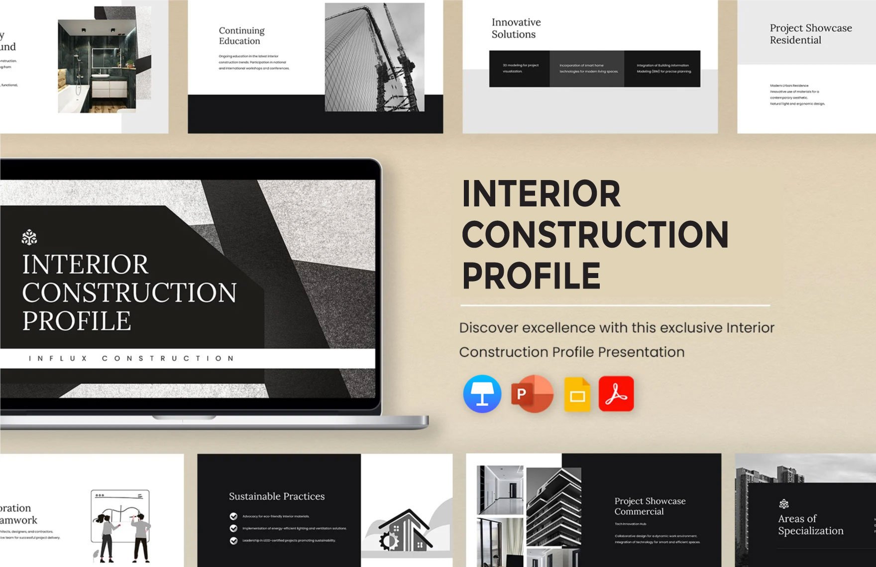 Free Interior Construction Profile Template in PDF, PowerPoint, Google Slides, Apple Keynote