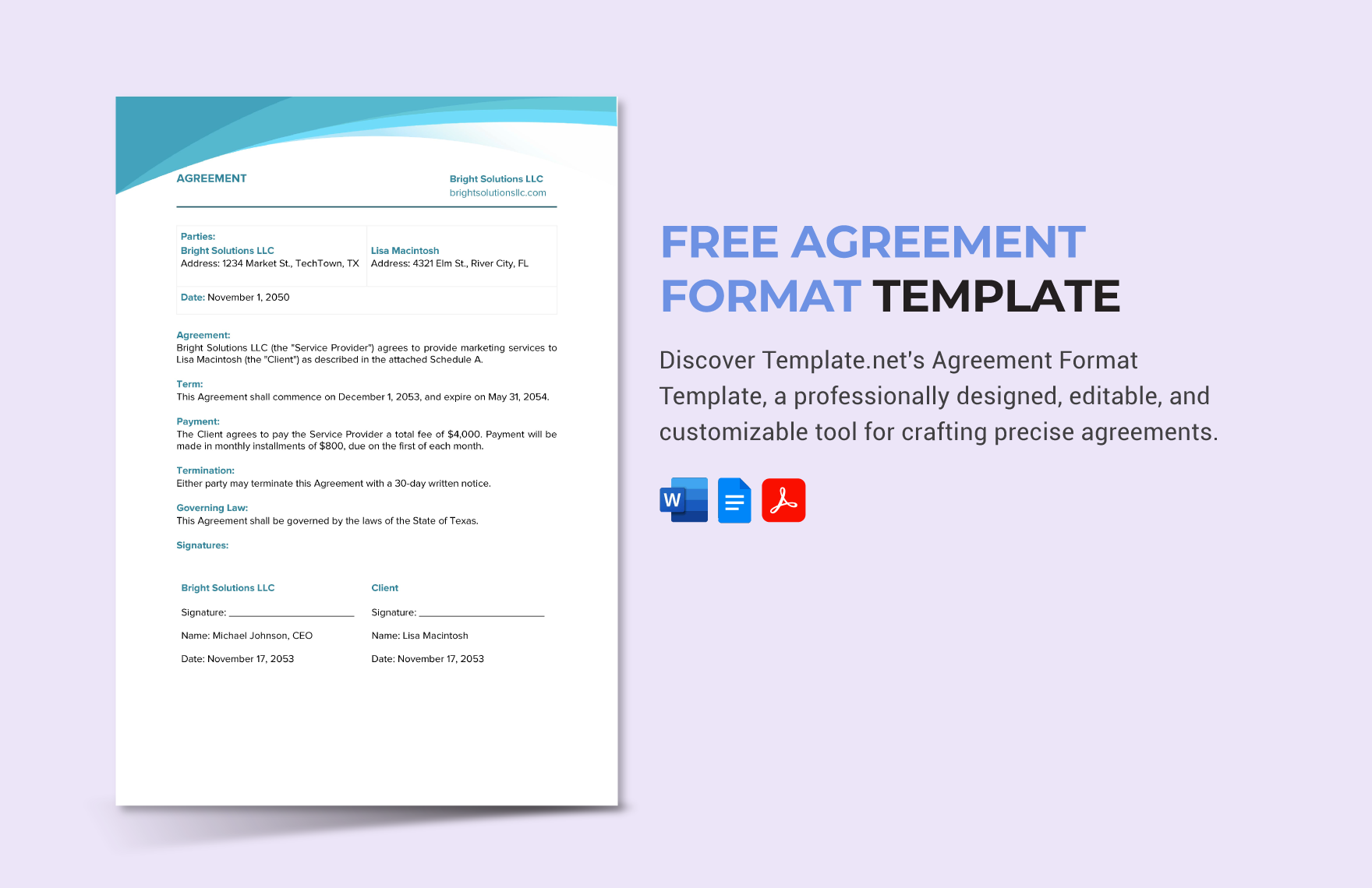 Agreement Format Template