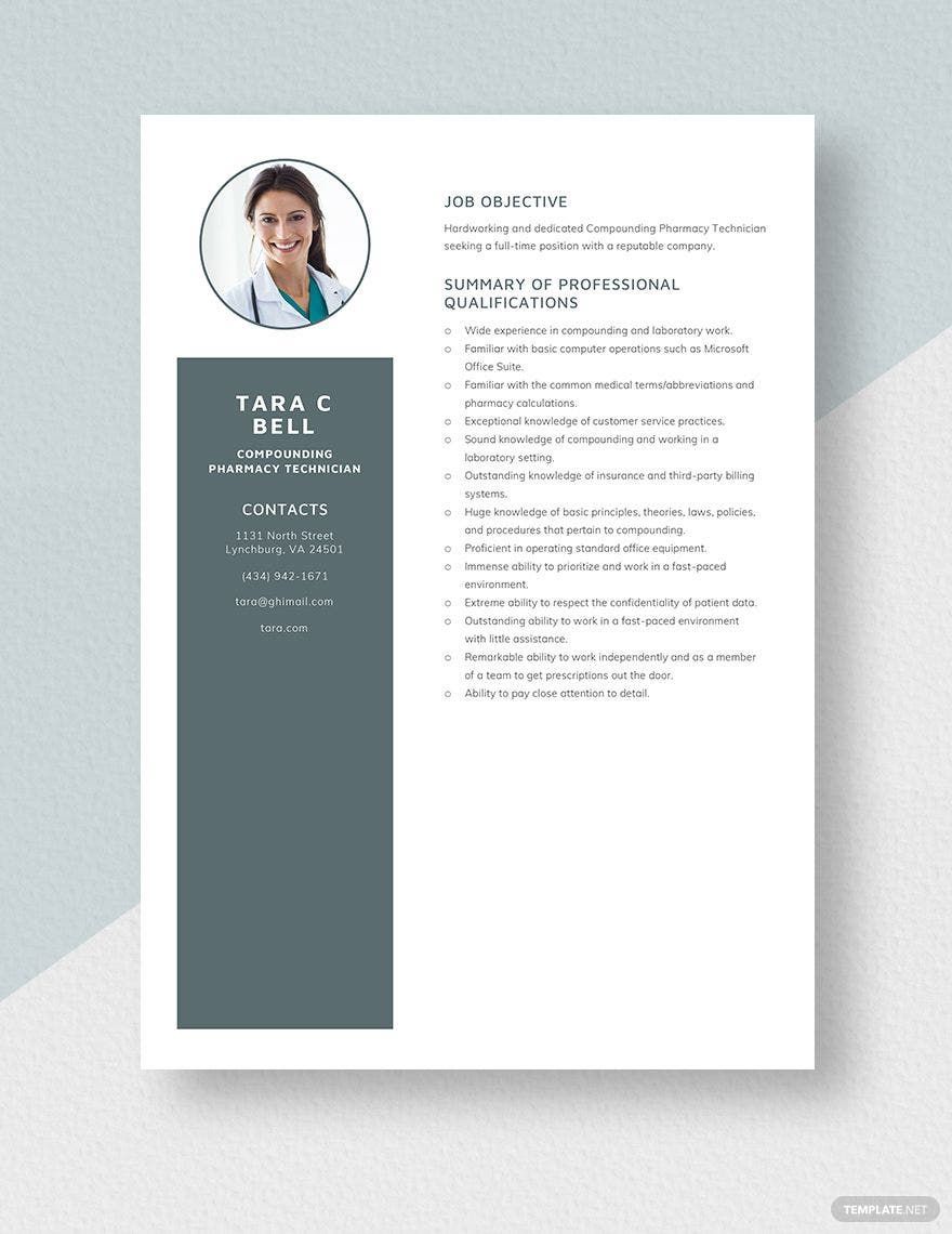 compounding-pharmacy-technician-resume