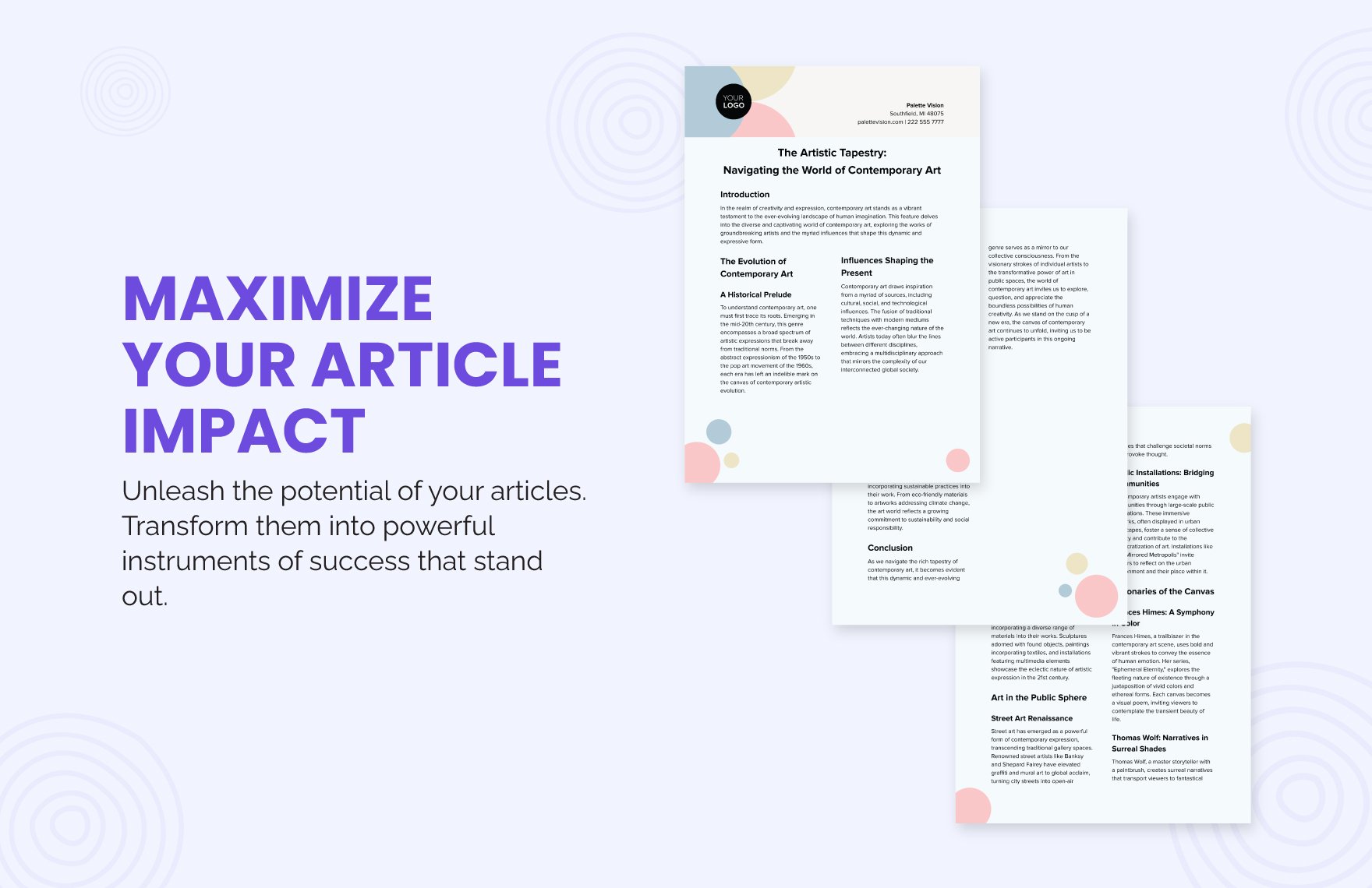 Aesthetic Article Template