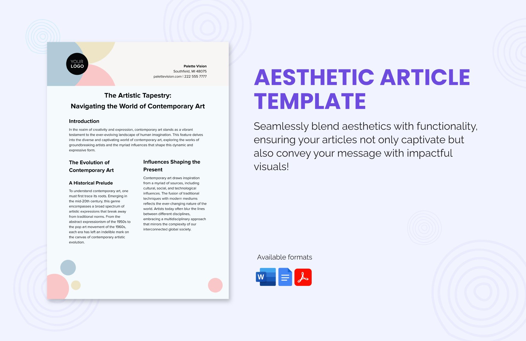 Aesthetic Article Template