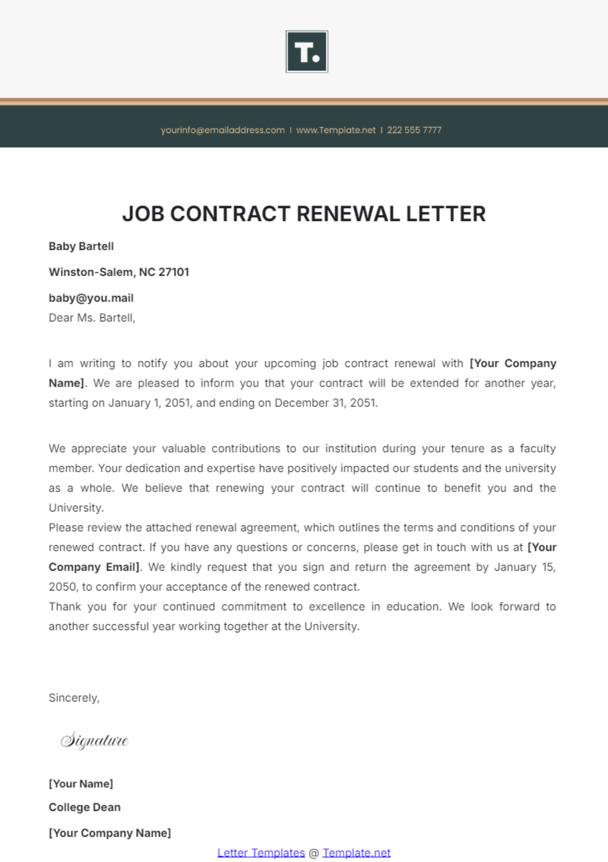 Free Renewal Letter Templates Editable And Printable