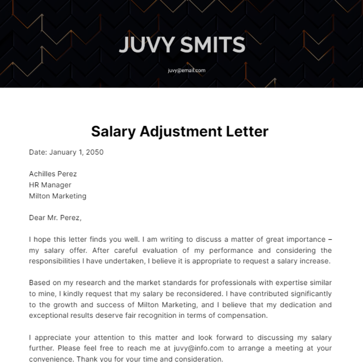 Free Salary Adjustment Letter Template