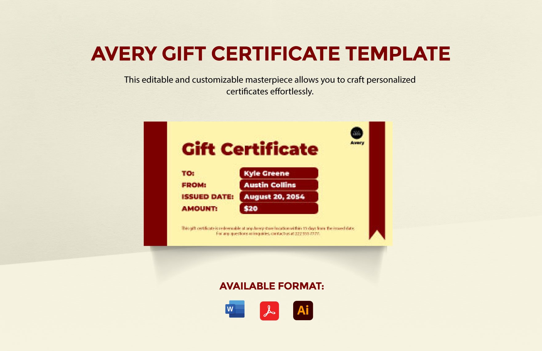 Avery Gift Certificate Template