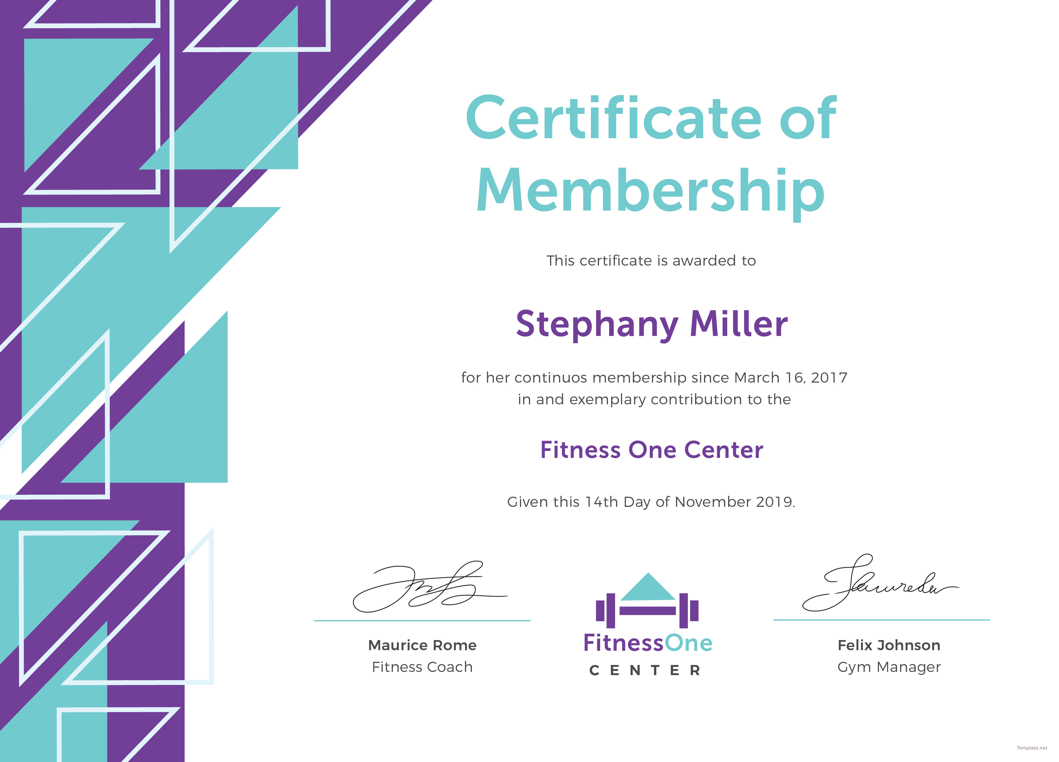 Free Printable Gym Certificates