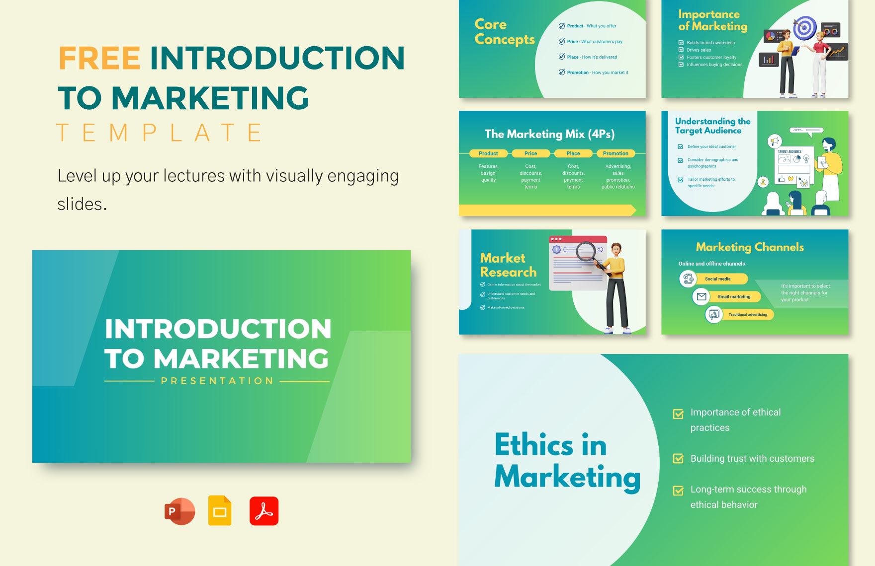 Introduction To Marketing Template In PDF PowerPoint Google Slides