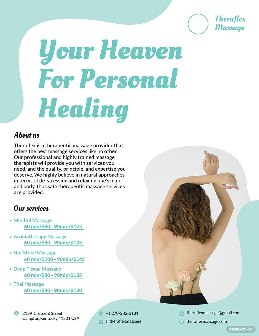 Massage Therapy Flyer Template