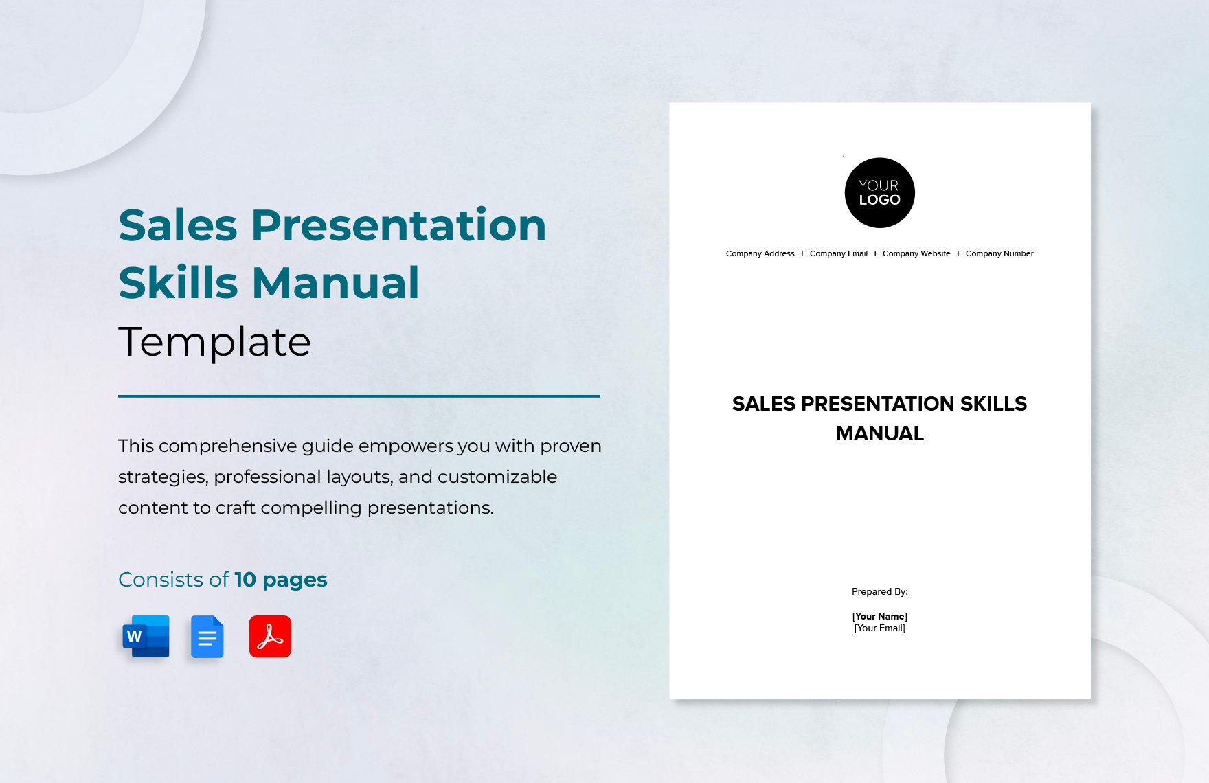Sales Presentation Skills Manual Template in Word, Google Docs, PDF