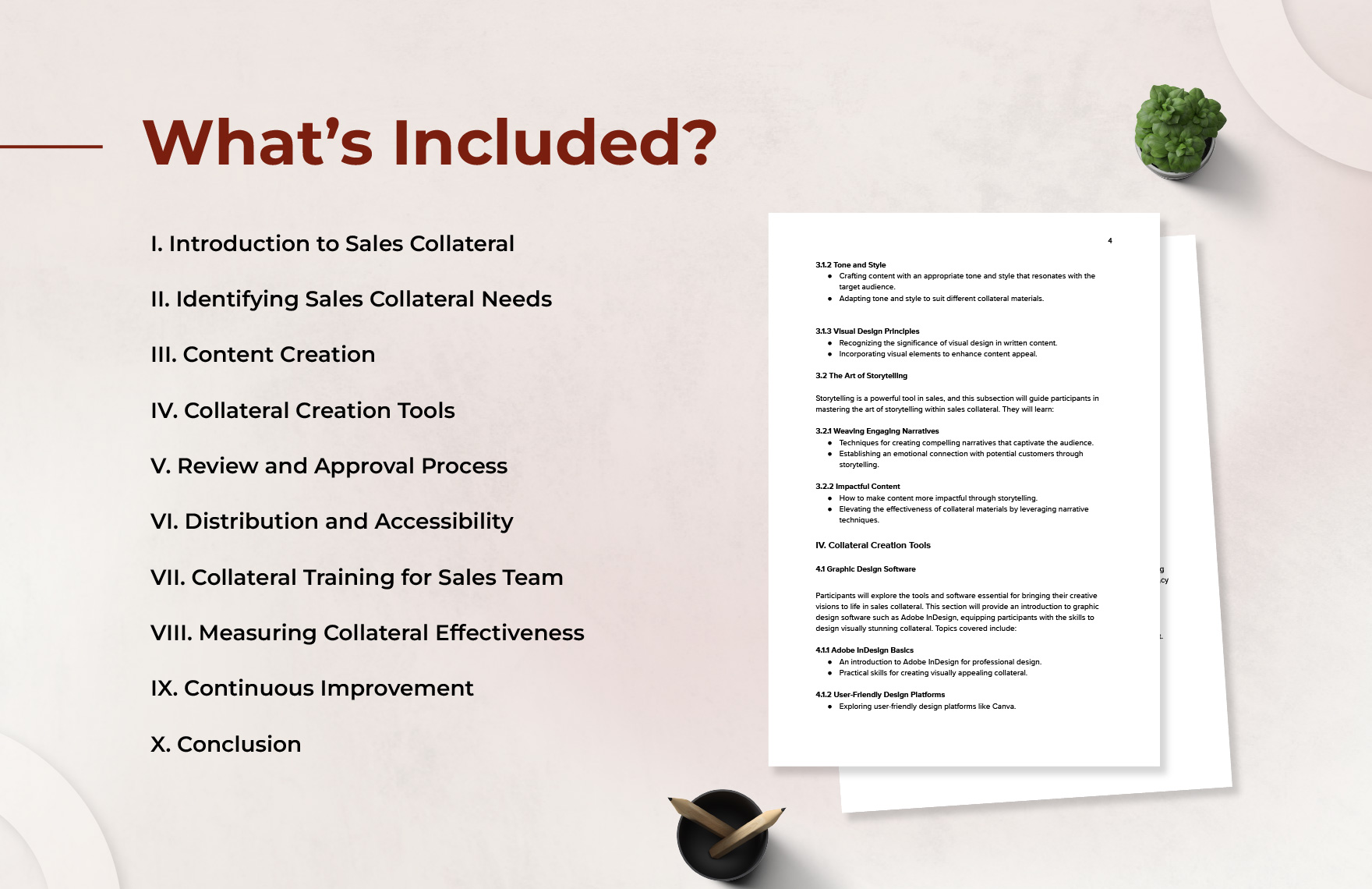Sales Collateral Development Curriculum Template