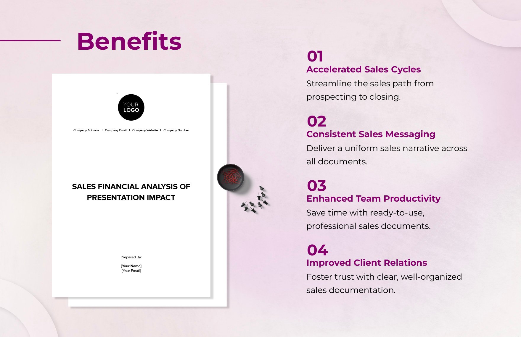 Sales Financial Analysis of Presentation Impact Template