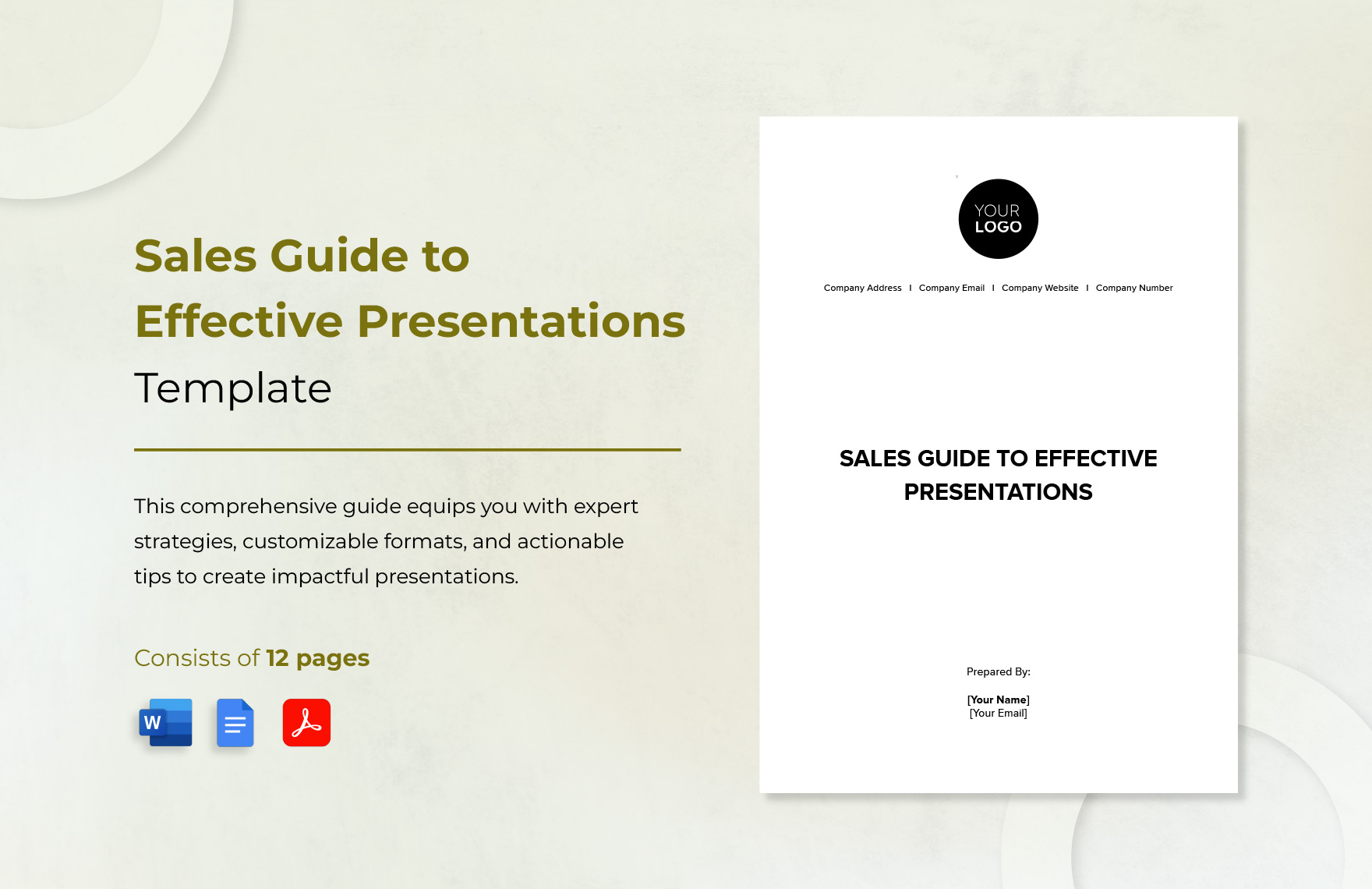 Sales Guide to Effective Presentations Template in Word, Google Docs, PDF