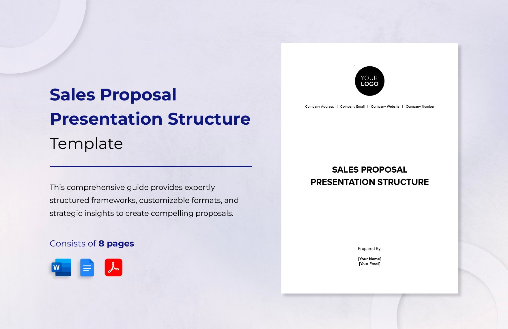 Sales Proposal Presentation Structure Template in Word, Google Docs, PDF
