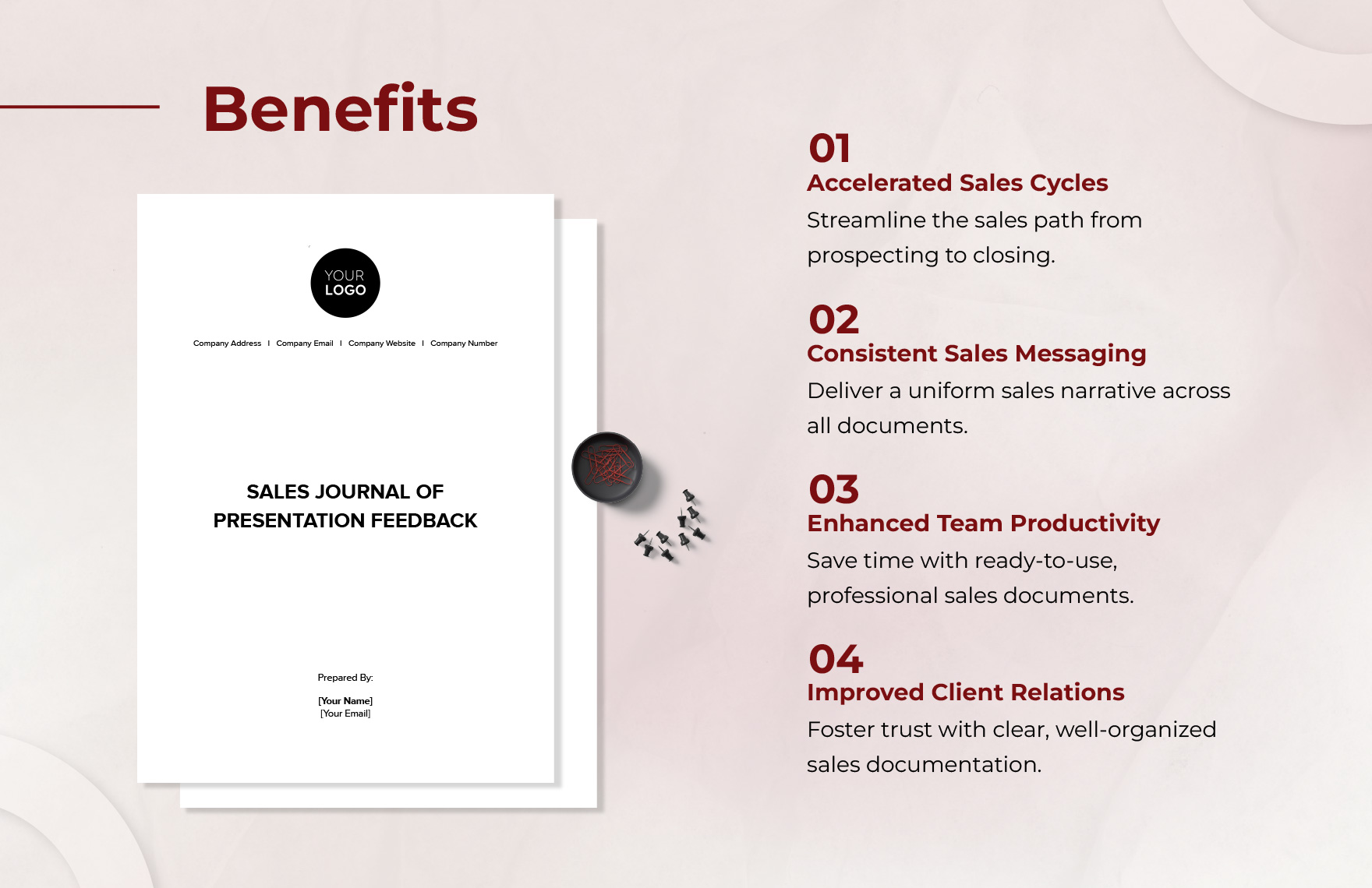 Sales Journal of Presentation Feedback Template