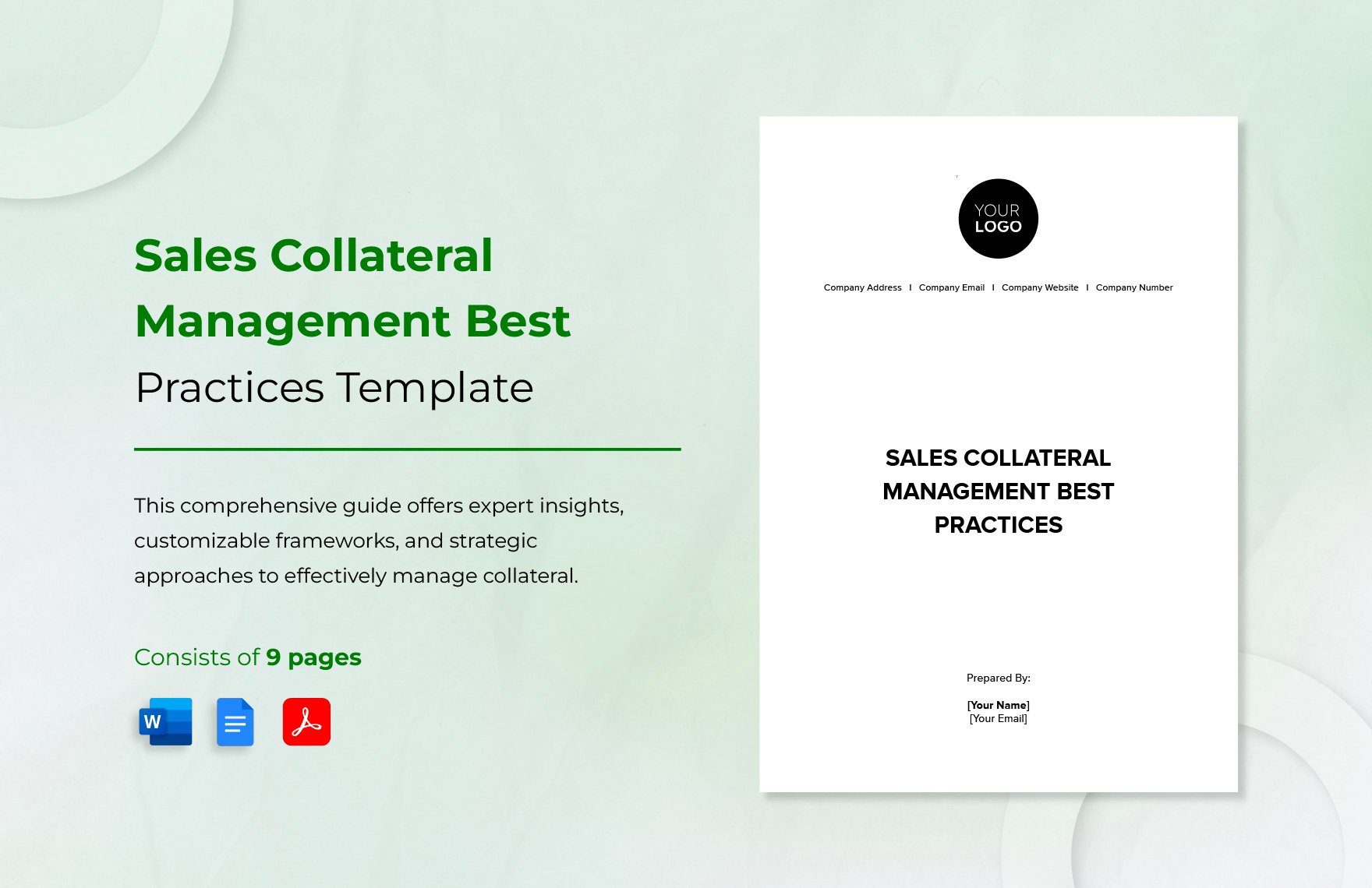 Sales Collateral Management Best Practices Template in Word, Google Docs, PDF